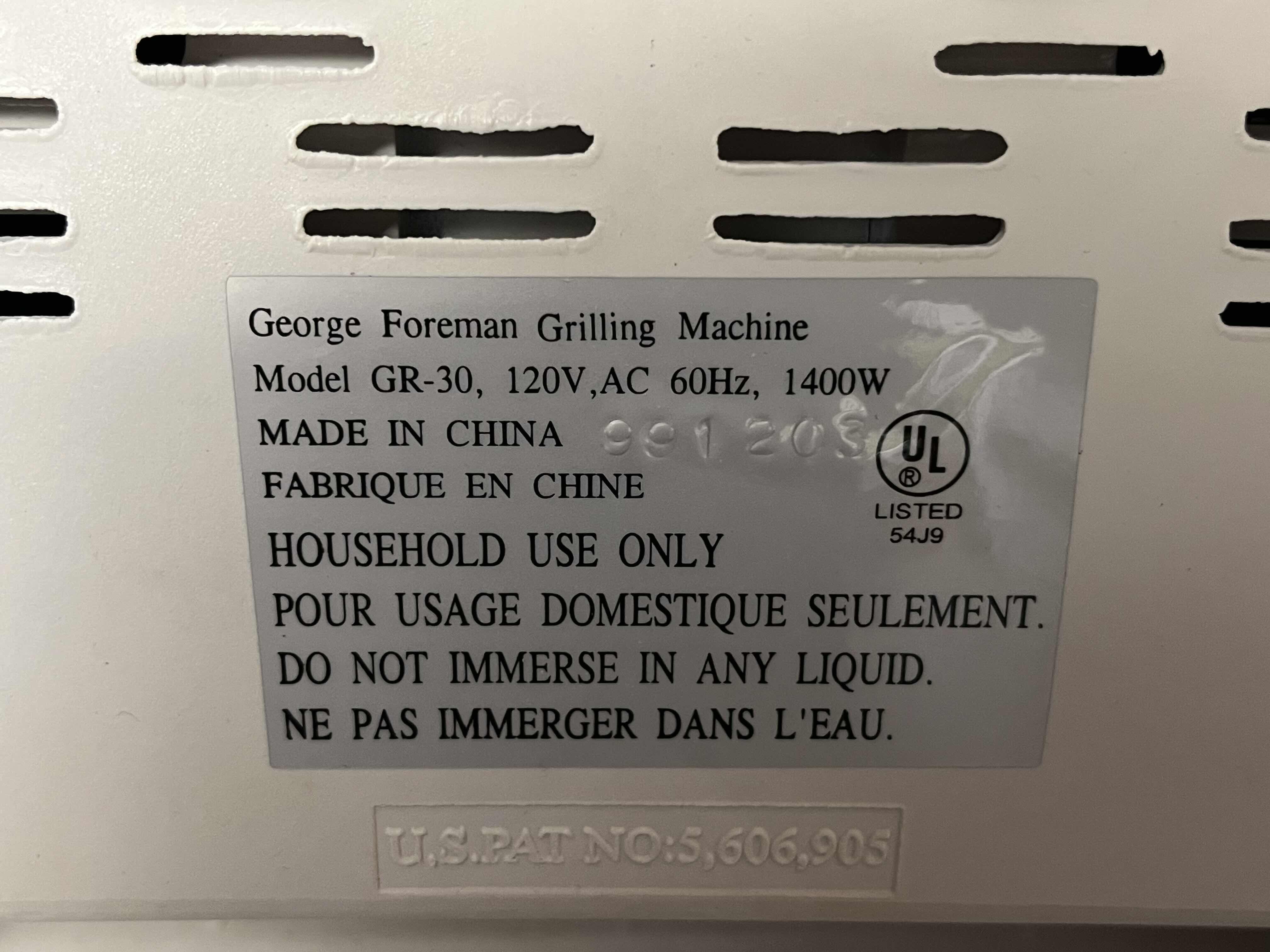 Photo 1 of GEORGE FOREMAN GRILLING MACHINE W 2 DRIP TRAYS GR–30