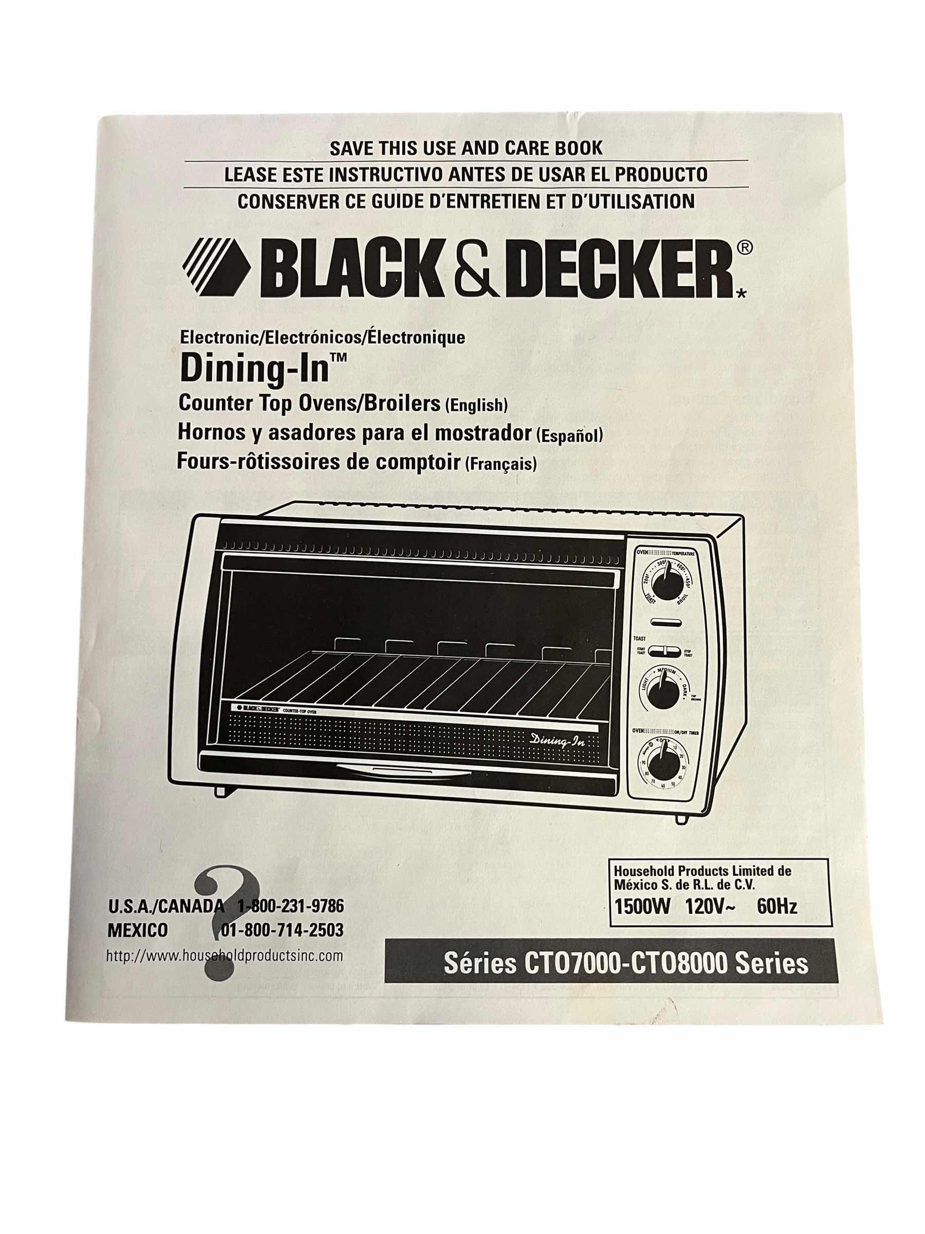 Photo 1 of BLACK & DECKER DINING-IN TOASTER OVEN BROILER