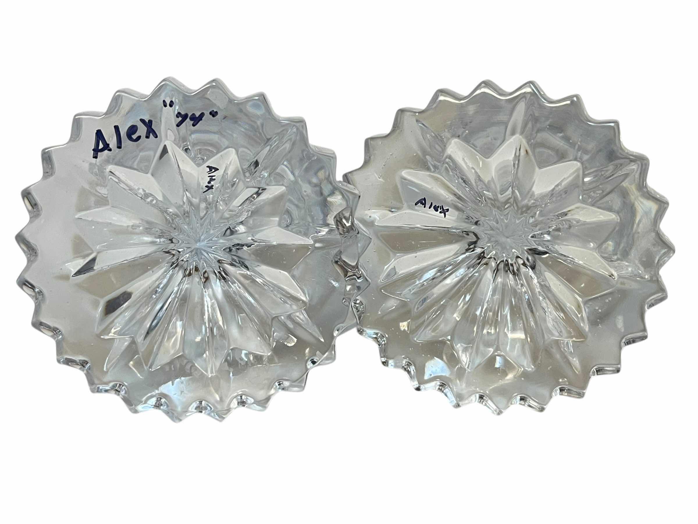 Photo 1 of LEONARD SILVER CRYSTAL FROSTED ROSES CANDLE HOLDERS (2) H8”