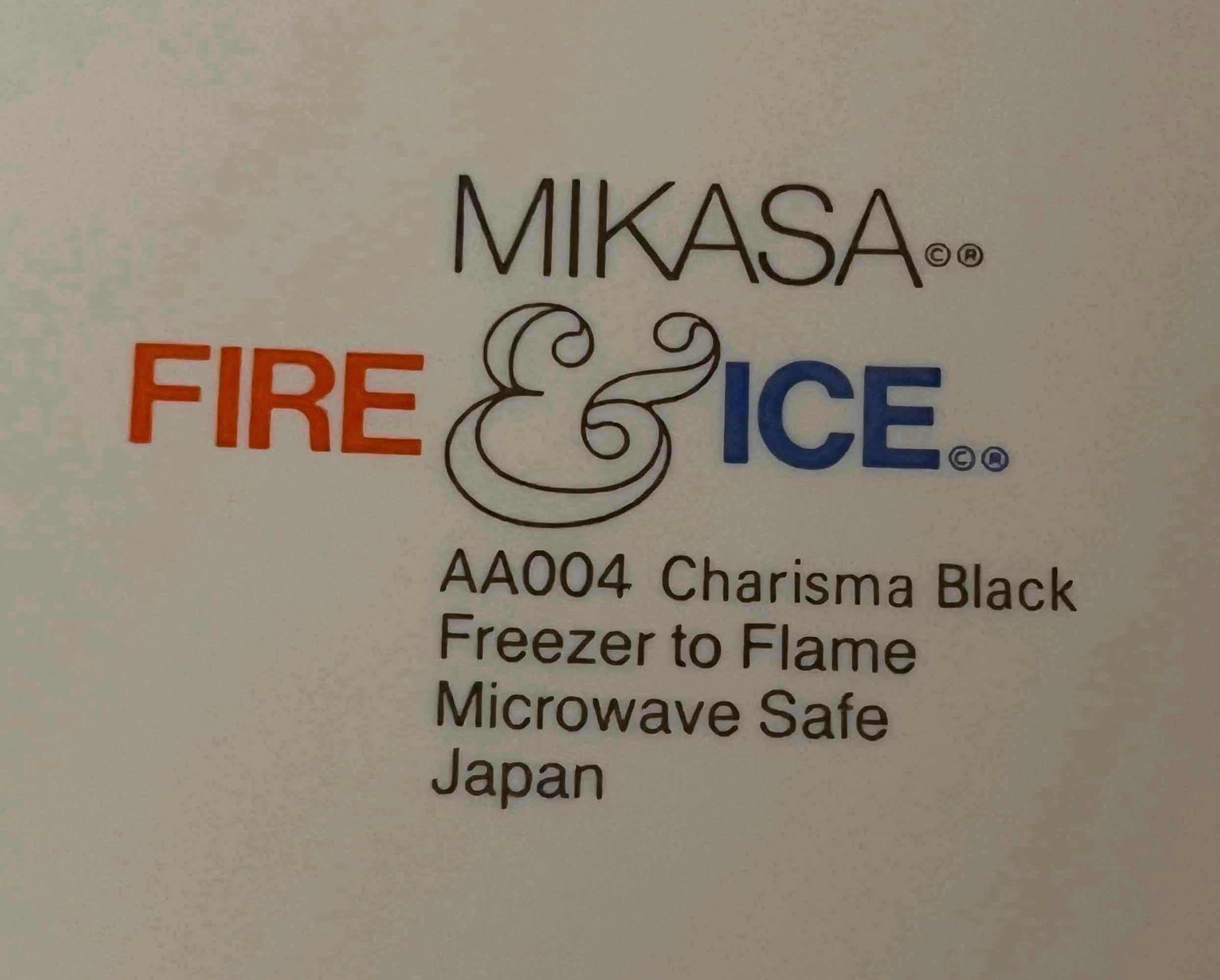 Photo 1 of MIKASA CHARISMA BLACK FIRE & ICE 8” & 9.5” CASSEROLE DISHES W LIDS SET