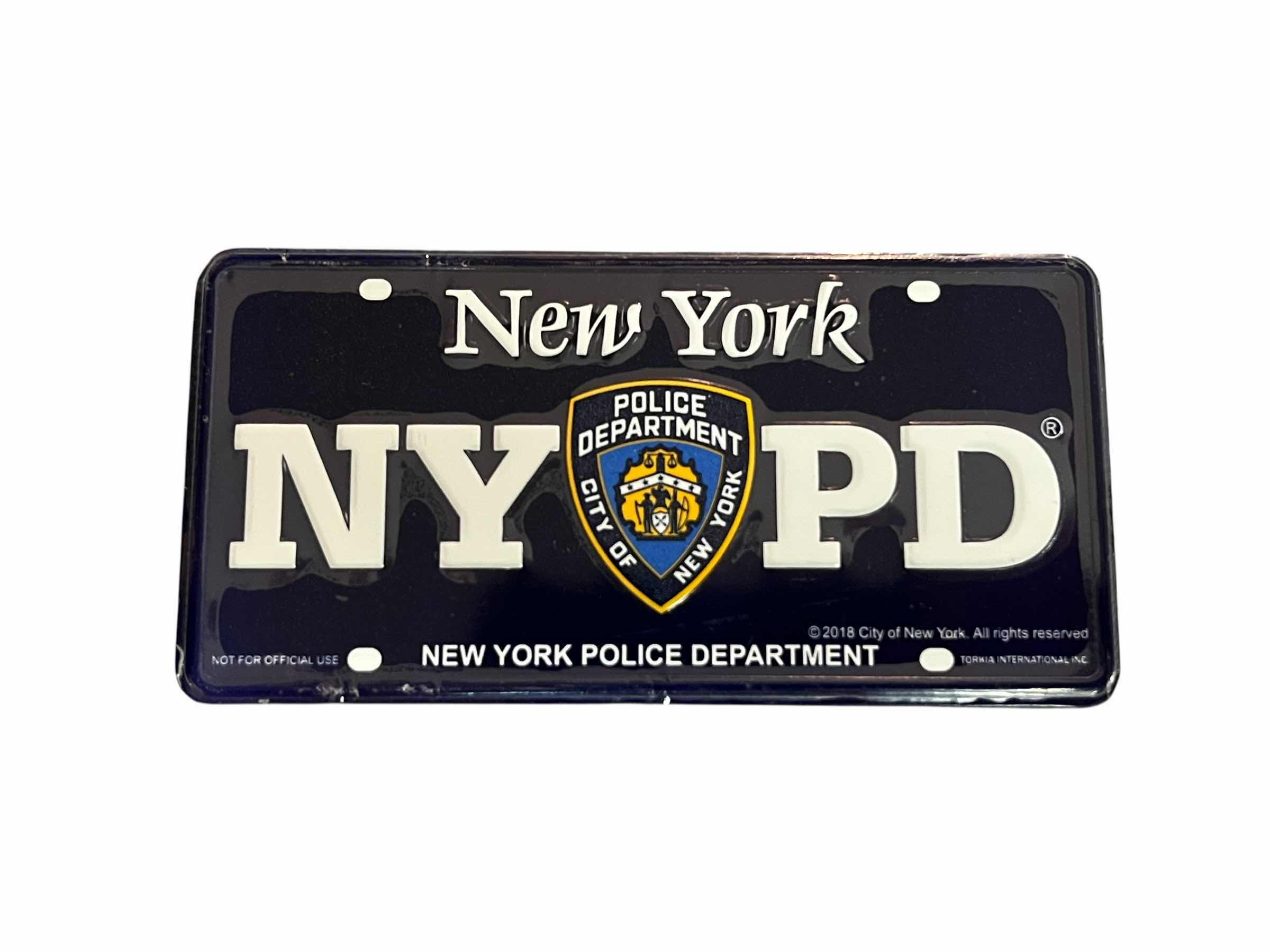 Photo 1 of NYPD CITY OF NEW YORK POLICE DEPARTMENT BASEBALL AND LICENSE PLATE MAGNET