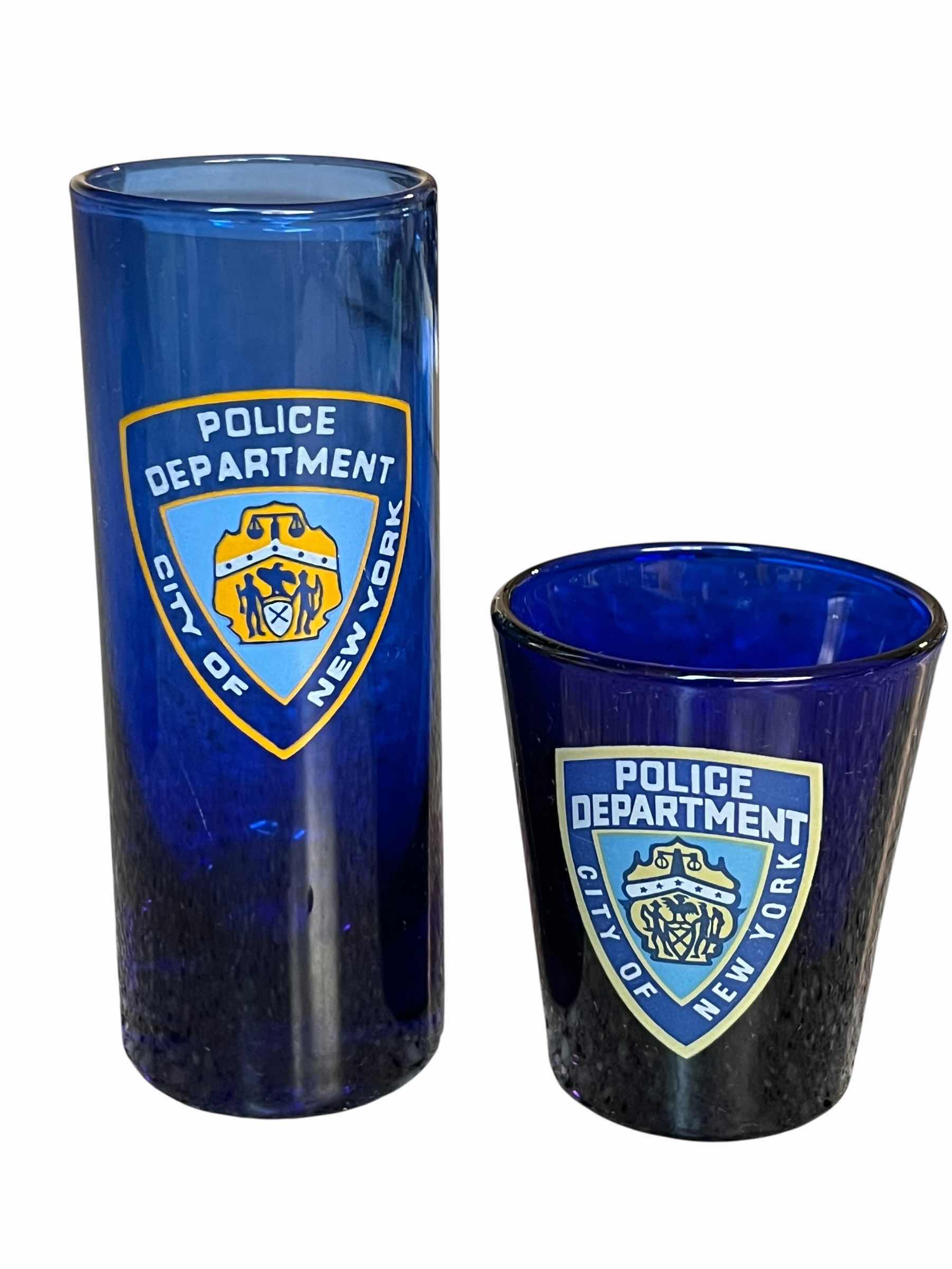 Photo 1 of NYPD CITY OF NEW YORK POLICE DEPARTMENT SHOT GLASSES (2)