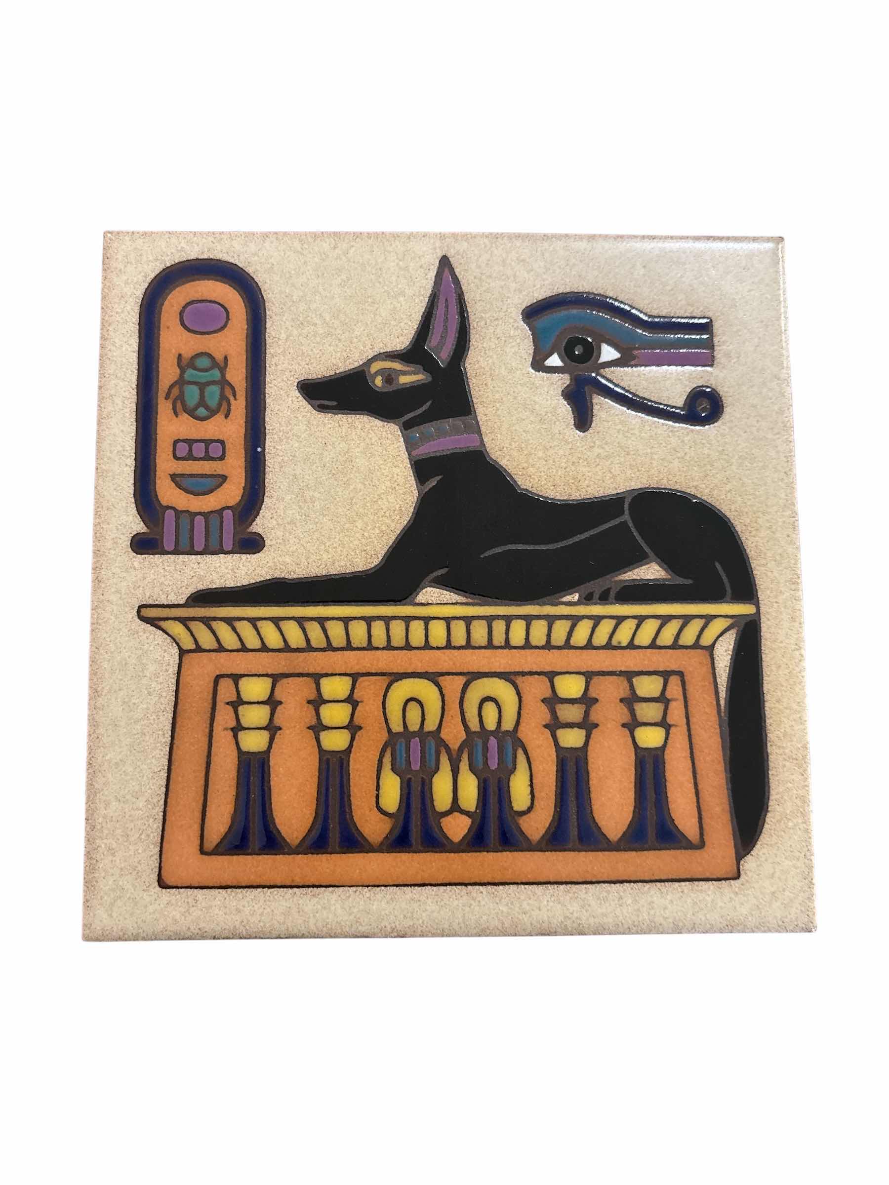 Photo 1 of ANUBIS/ISIS 6” X 6” CERAMIC TRIVETS (2)
