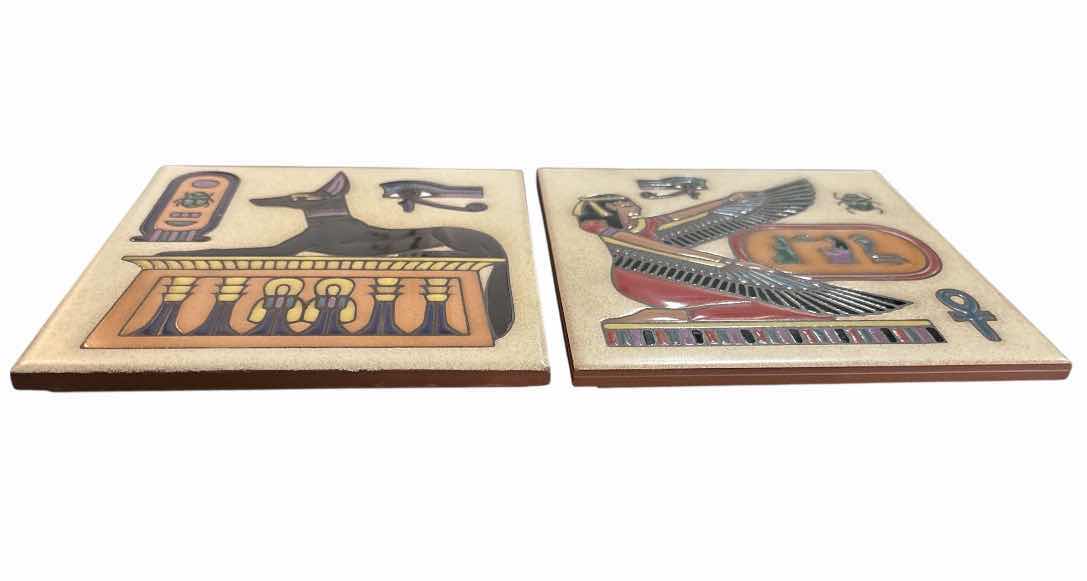 Photo 1 of ANUBIS/ISIS 6” X 6” CERAMIC TRIVETS (2)