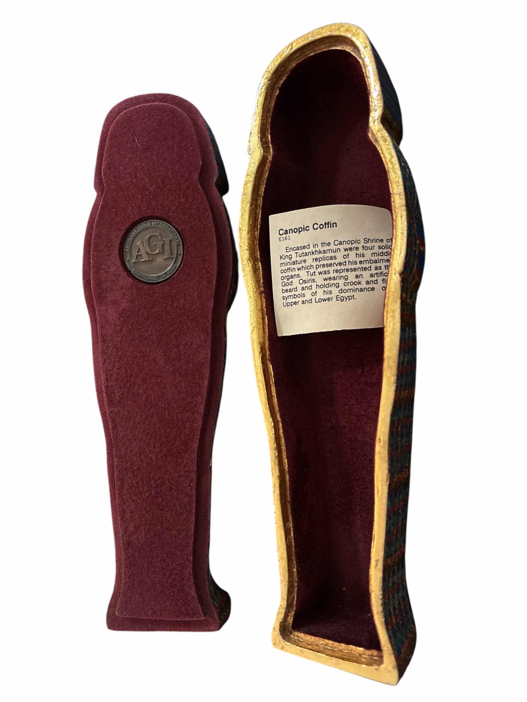 Photo 1 of ARTISANS GUILD INTERNATIONAL 10” KING TUT ‘CANOPIC COFFIN’