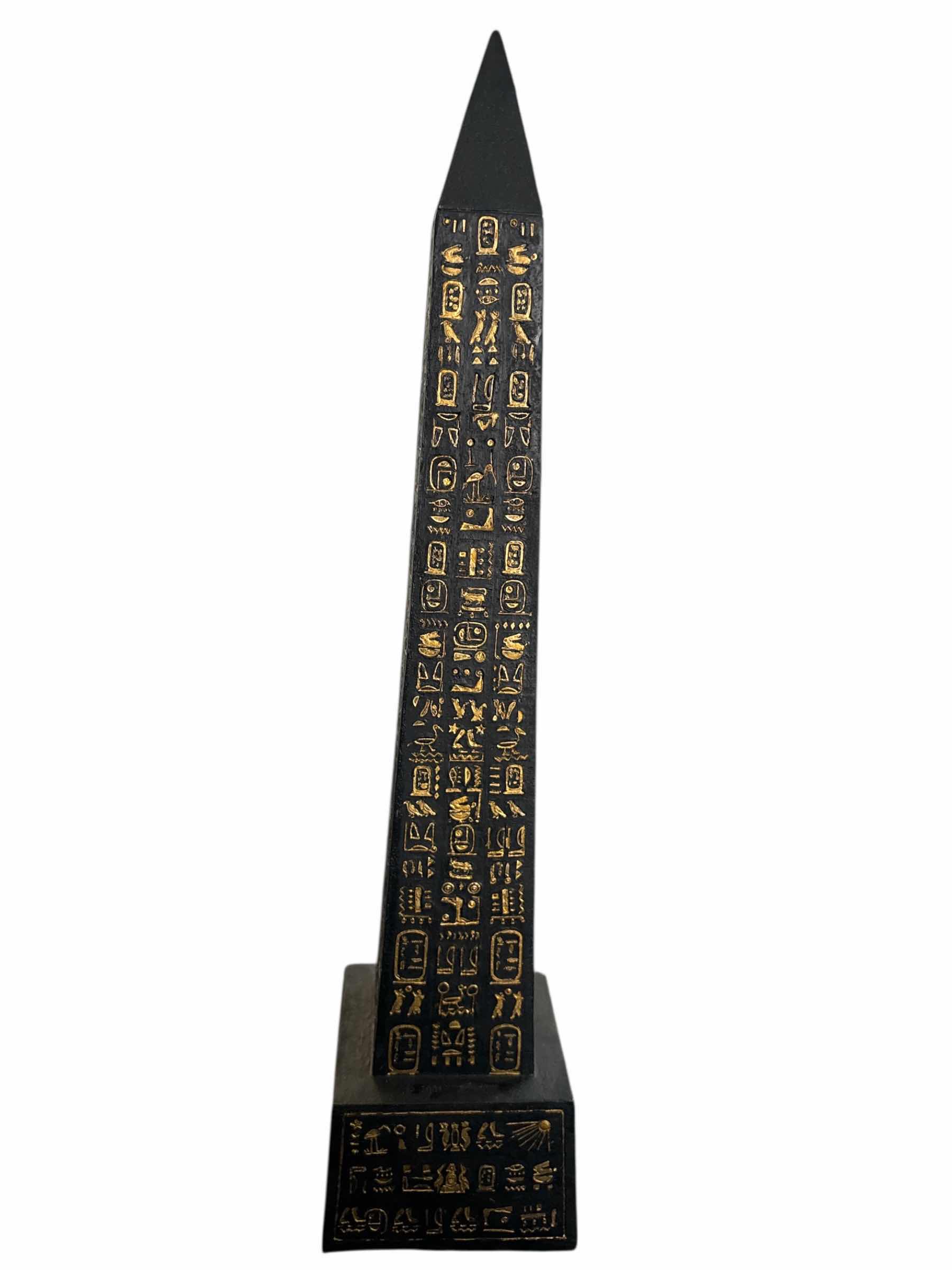 Photo 1 of 2001 SUMMIT COLLECTION 16.5” EGYPTIAN OBELISK, BLACK/GOLD