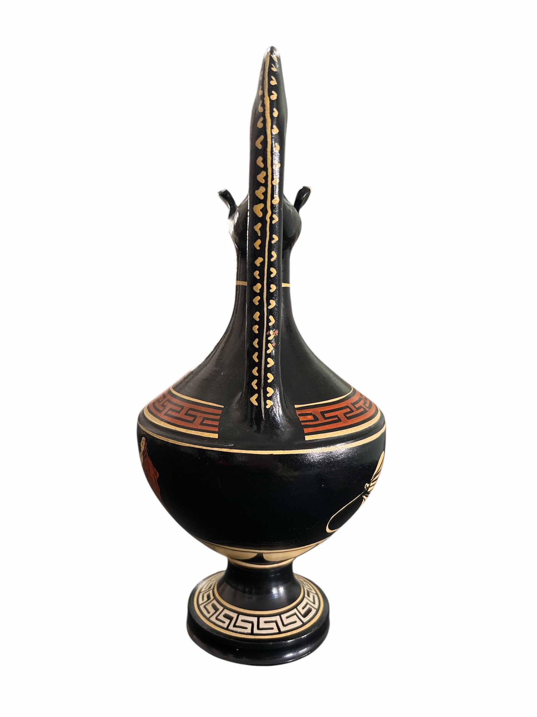 Photo 1 of GRECIAN MUSEUM TERRACOTTA 9.75” WINE AMPHORA VASE, LIMITED EDITION HANDMADE IN GREECE 2006