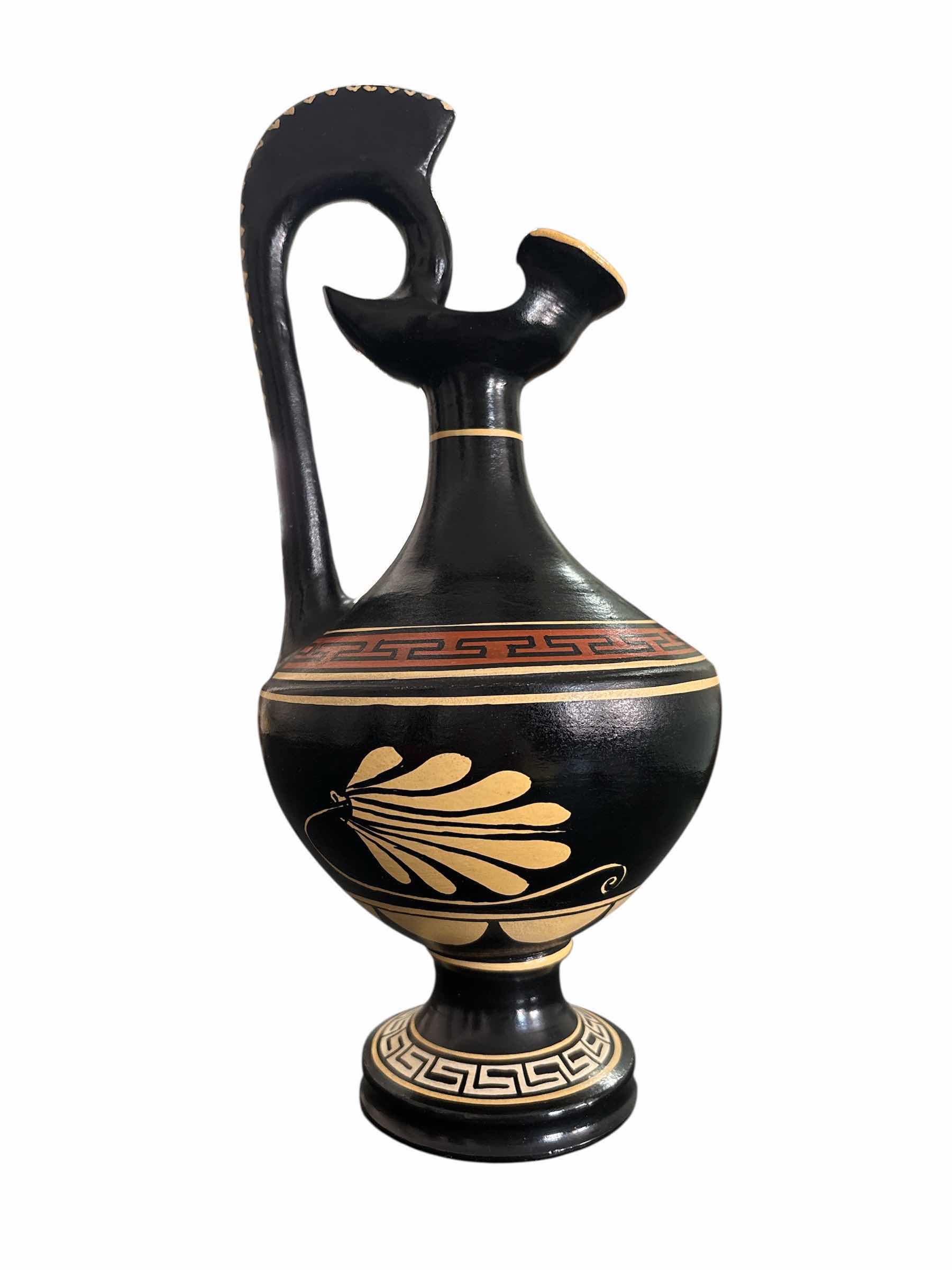 Photo 1 of GRECIAN MUSEUM TERRACOTTA 9.75” WINE AMPHORA VASE, LIMITED EDITION HANDMADE IN GREECE 2006