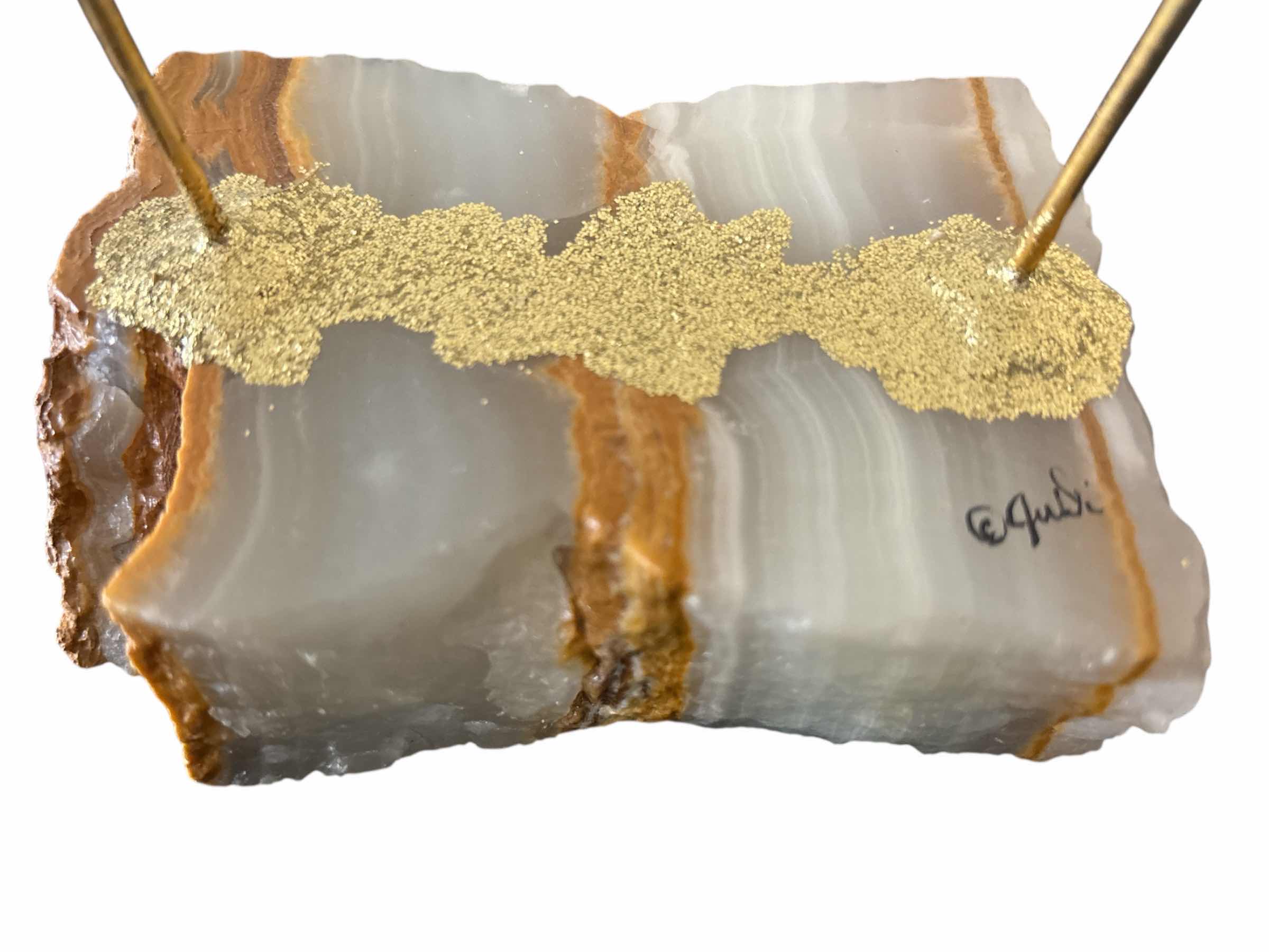 Photo 1 of VINTAGE SIGNED JUDI ORIGINALS 24K GOLD PLATED RED CLOWN ON SWING 8.25” SCULPTURE ON ONYX BASE