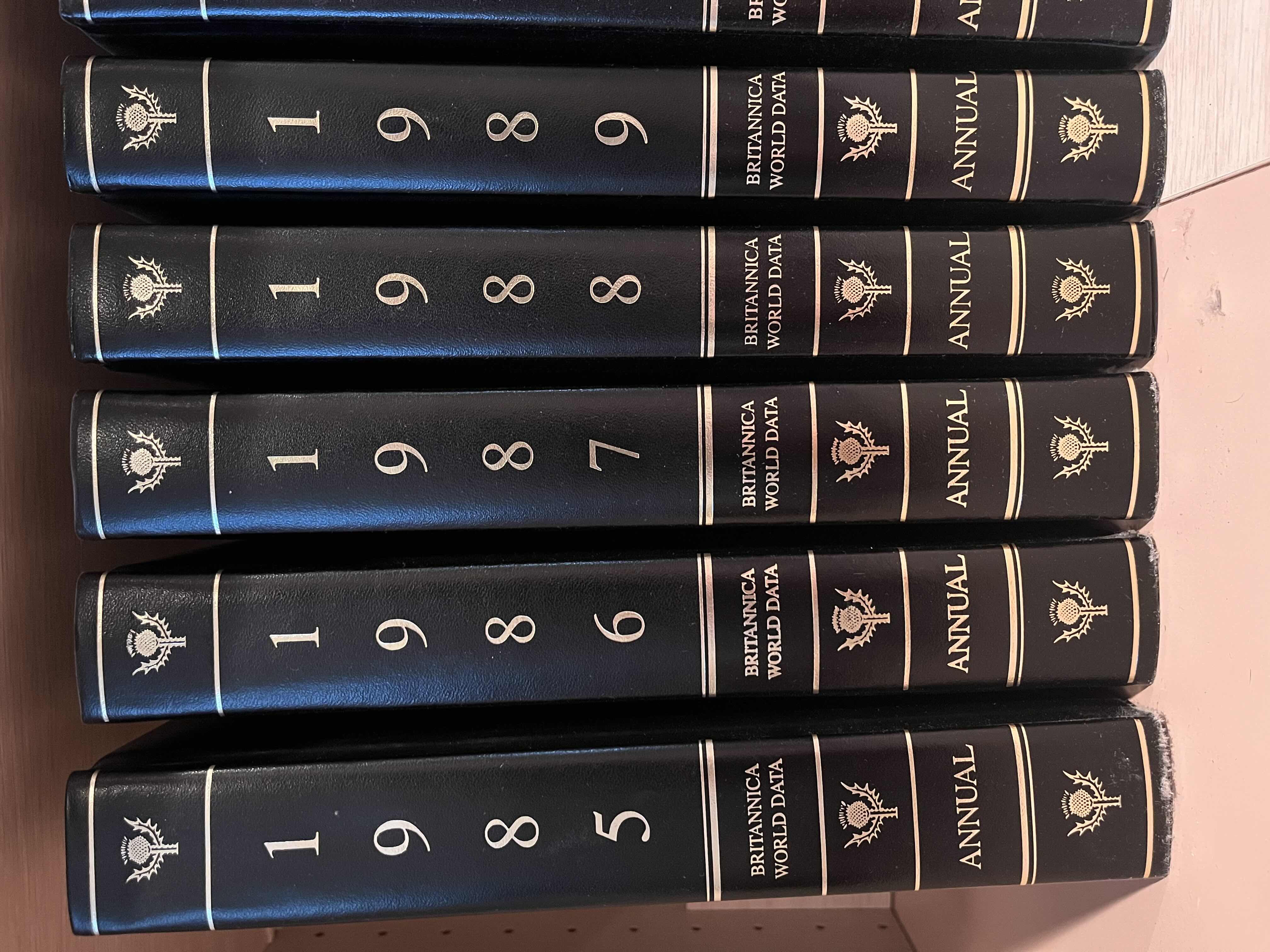 Photo 1 of BRITANNICA WORLD DATA ANNUAL ENCYCLOPEDIA SET YR’ 1985-1993