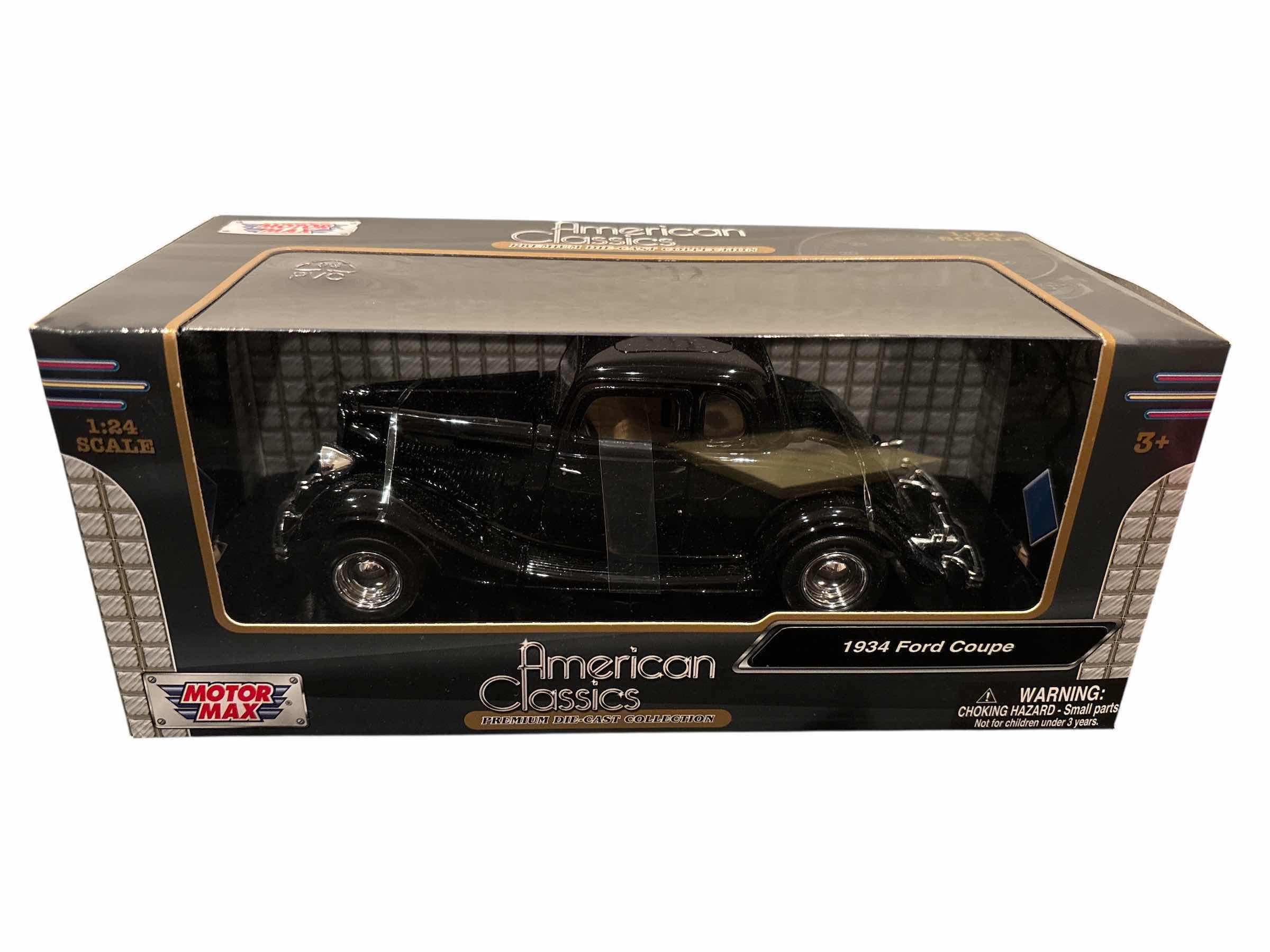 Photo 1 of MOTORMAX AMERICAN CLASSICS PREMIUM DIE CAST COLLECTION 1:24 SCALE 1934 FORD COUPE (73200AC)