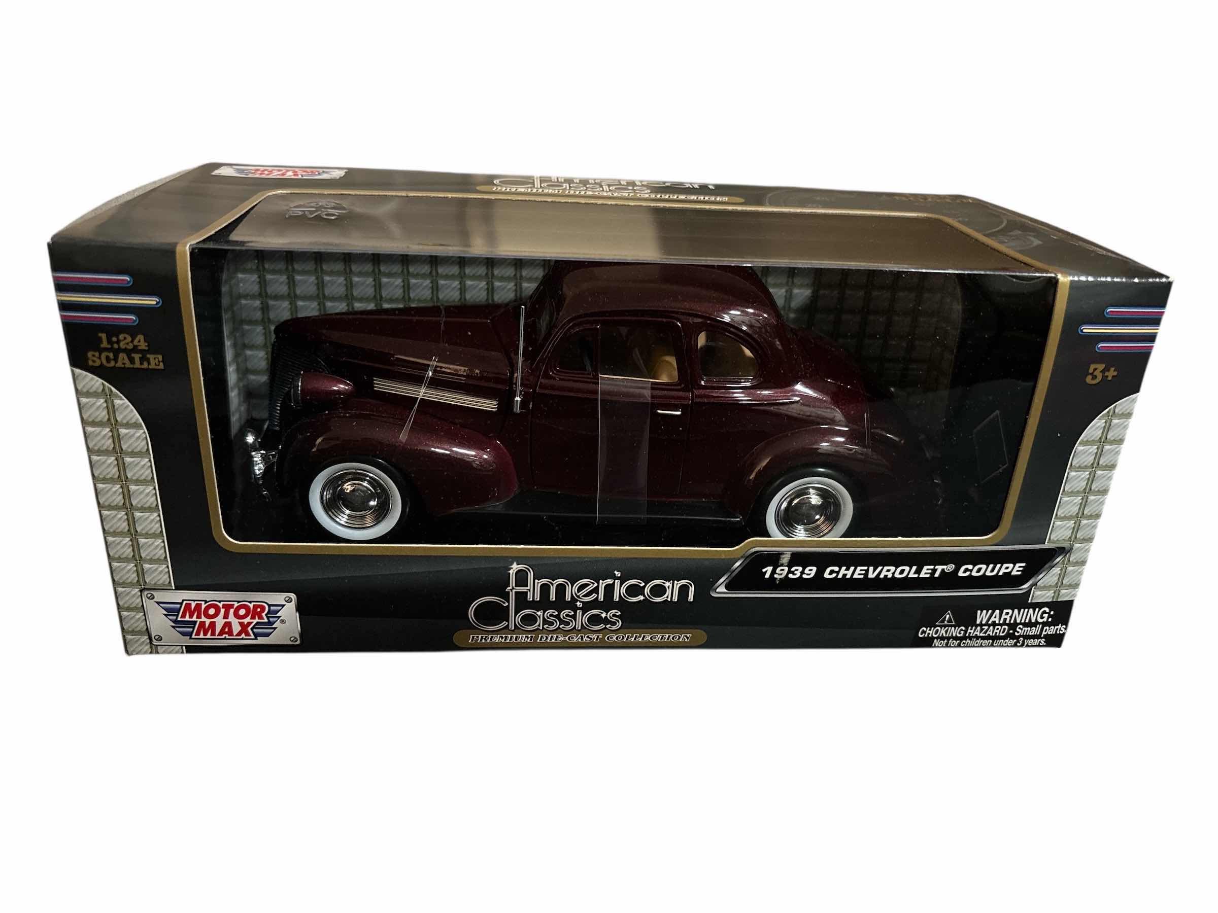 Photo 1 of MOTORMAX AMERICAN CLASSICS PREMIUM DIE CAST COLLECTION 1:24 SCALE 1939 CHEVROLET COUPE