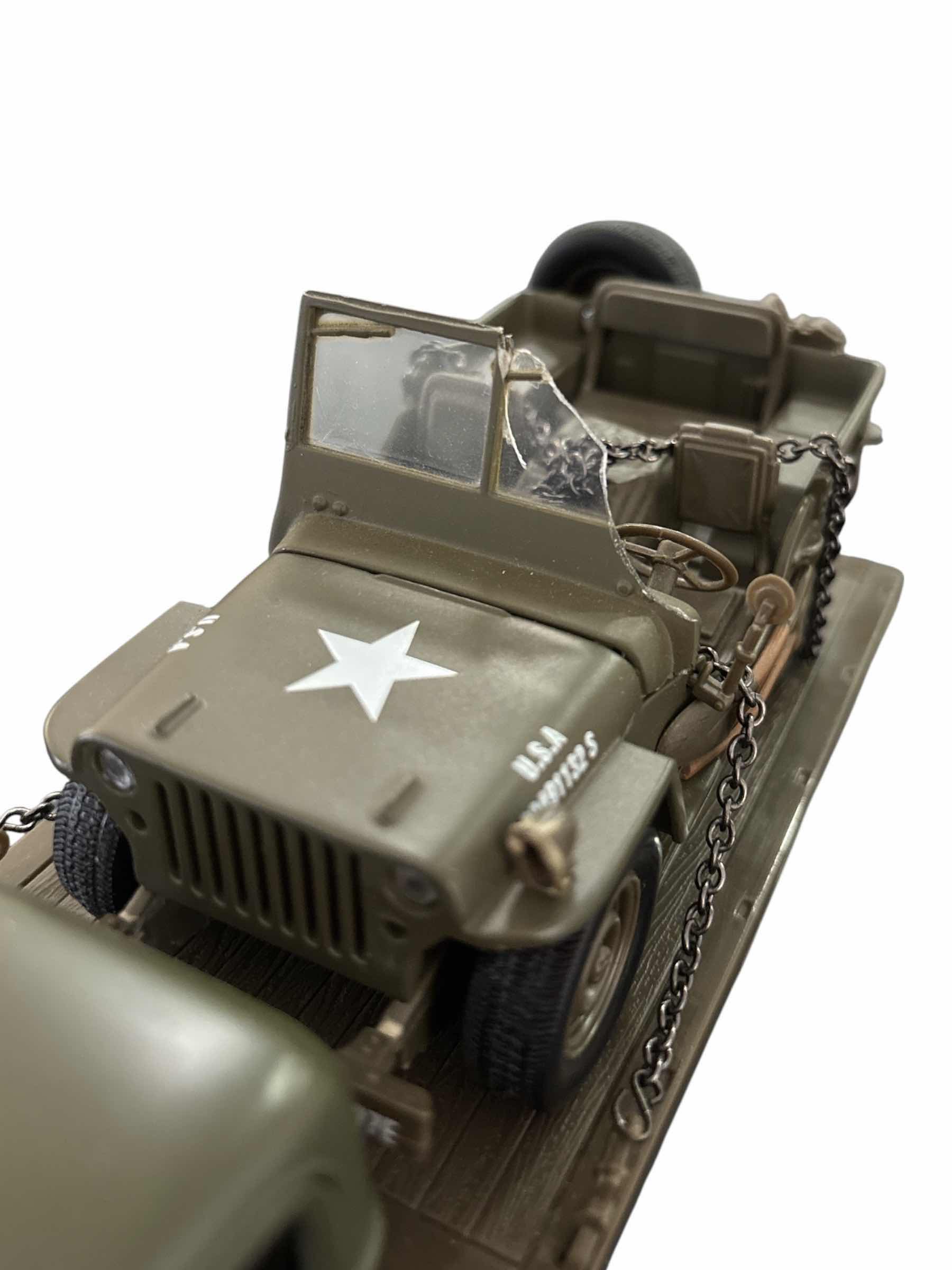 Photo 1 of NEWRAY DIE-CAST MODEL 1941 MILITARY MISSION CHEVROLET FLATBED TRUCK “HICKAM AIR FIELD” W WILLY’S JEEP 1:32 SCALE