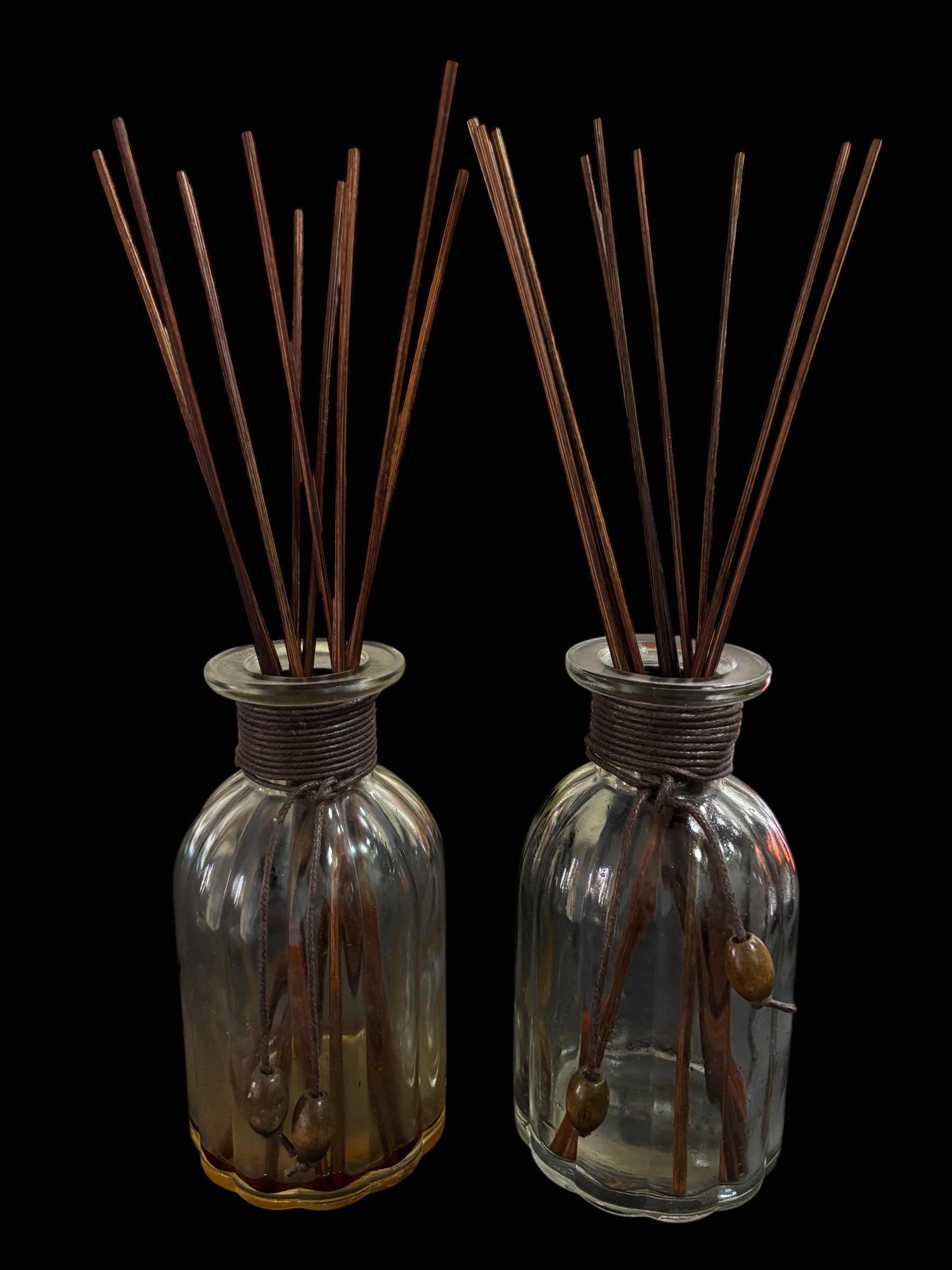 Photo 1 of PIER 1 IMPORTS CLEAR GLASS REED DIFFUSERS SET OF 2