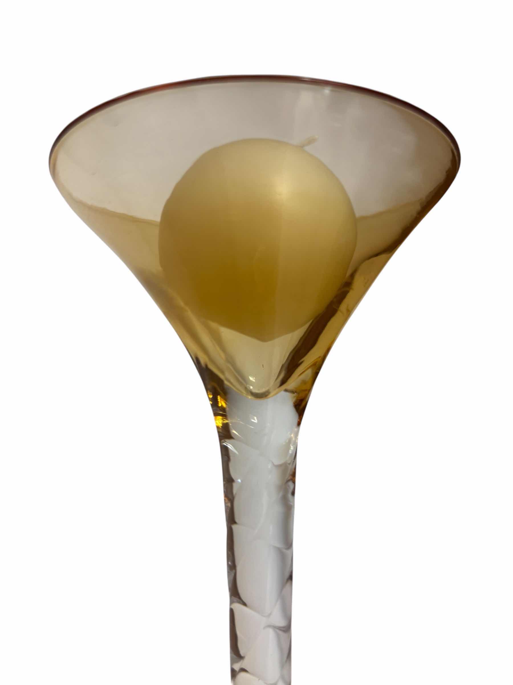 Photo 1 of JCPENNEY HOME COLLECTION 5 PC AMBER GLASS CANDLE SET (8”, 9”, 10”, 11” & 12”)