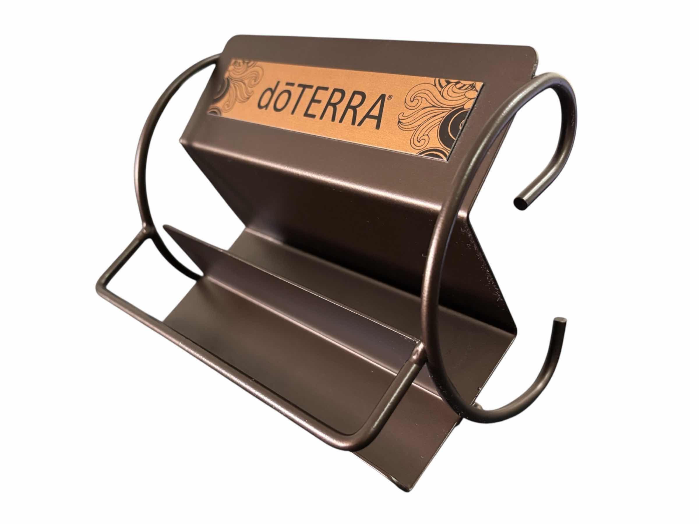 Photo 1 of DOTERRA ESSENTIAL OILS METAL DISPLAY STORAGE RACK ORGANIZER, RUBBED BRONZE, HOLDS FOURTEEN 15ml BOTTLES