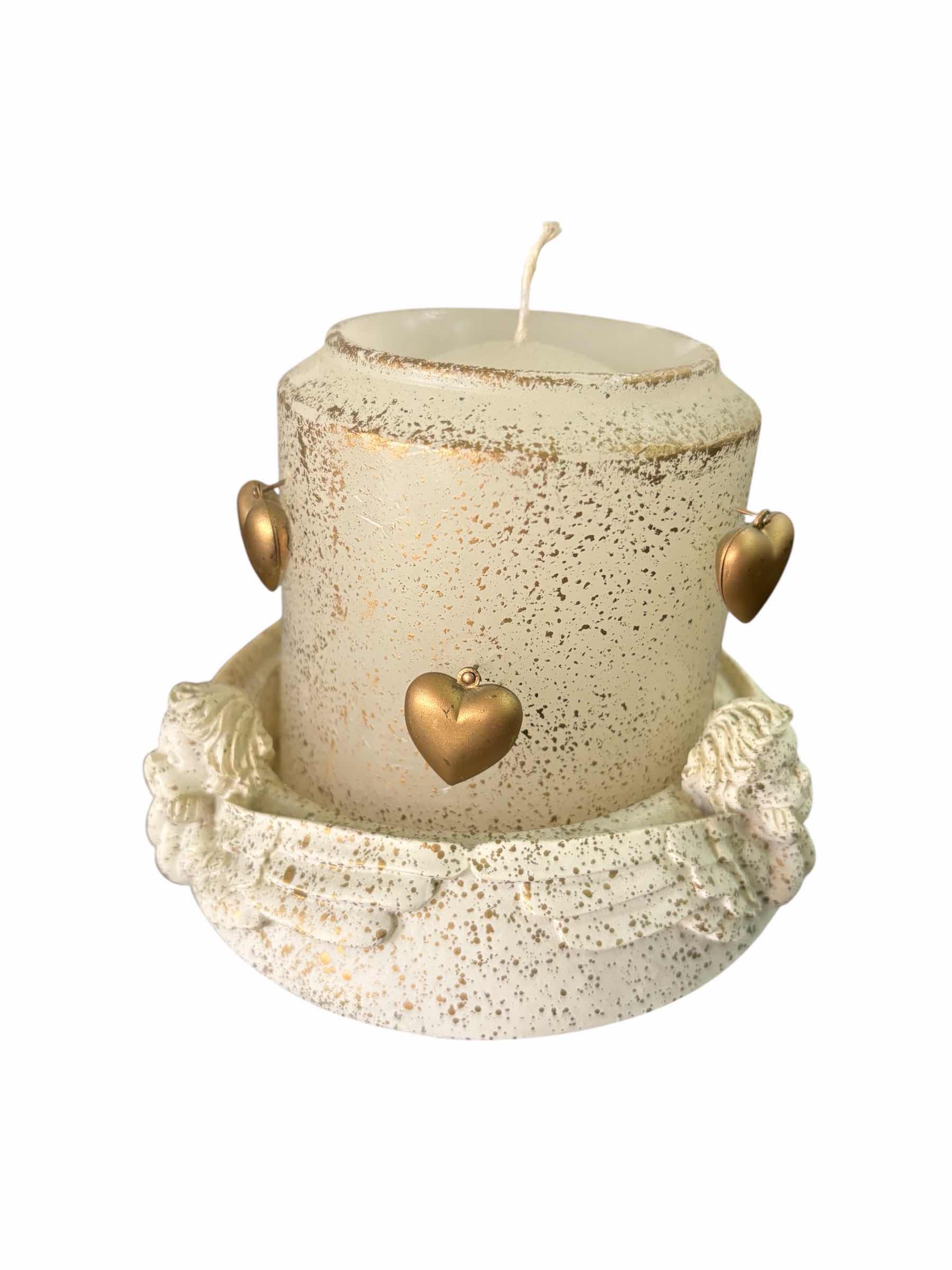 Photo 1 of LADY JAYNE 3.5” CANDLE W CHERUB CANDLE HOLDER