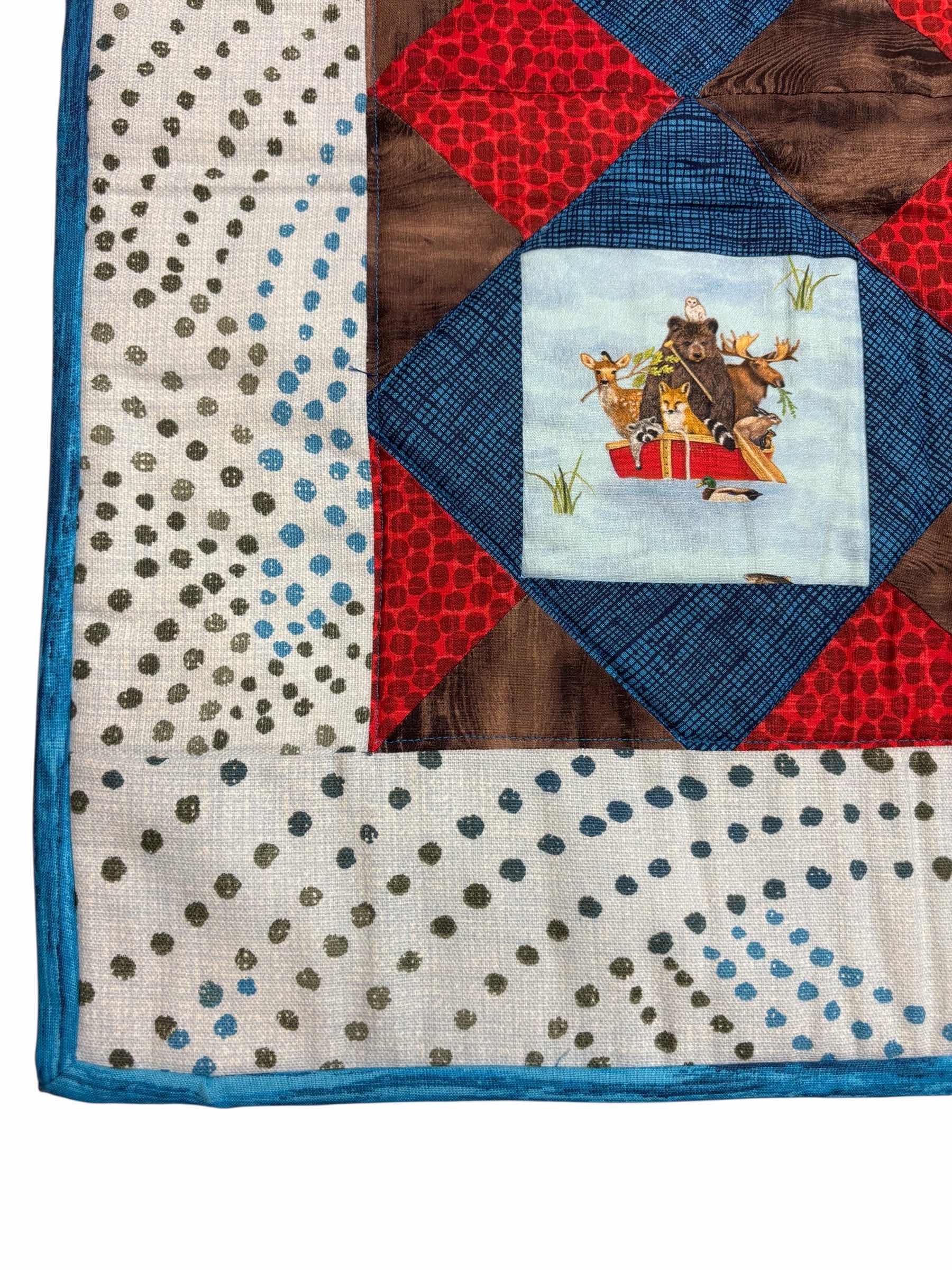 Photo 1 of HANDMADE NAUTICAL/ANIMAL QUILT 39.5” X 48”