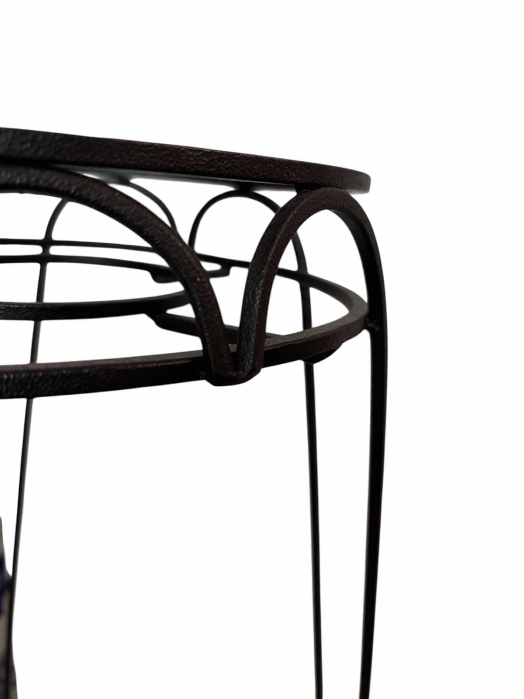 Photo 1 of MIDCENTURY WROUGHT IRON PLANT STAND 10” X 10” H30”