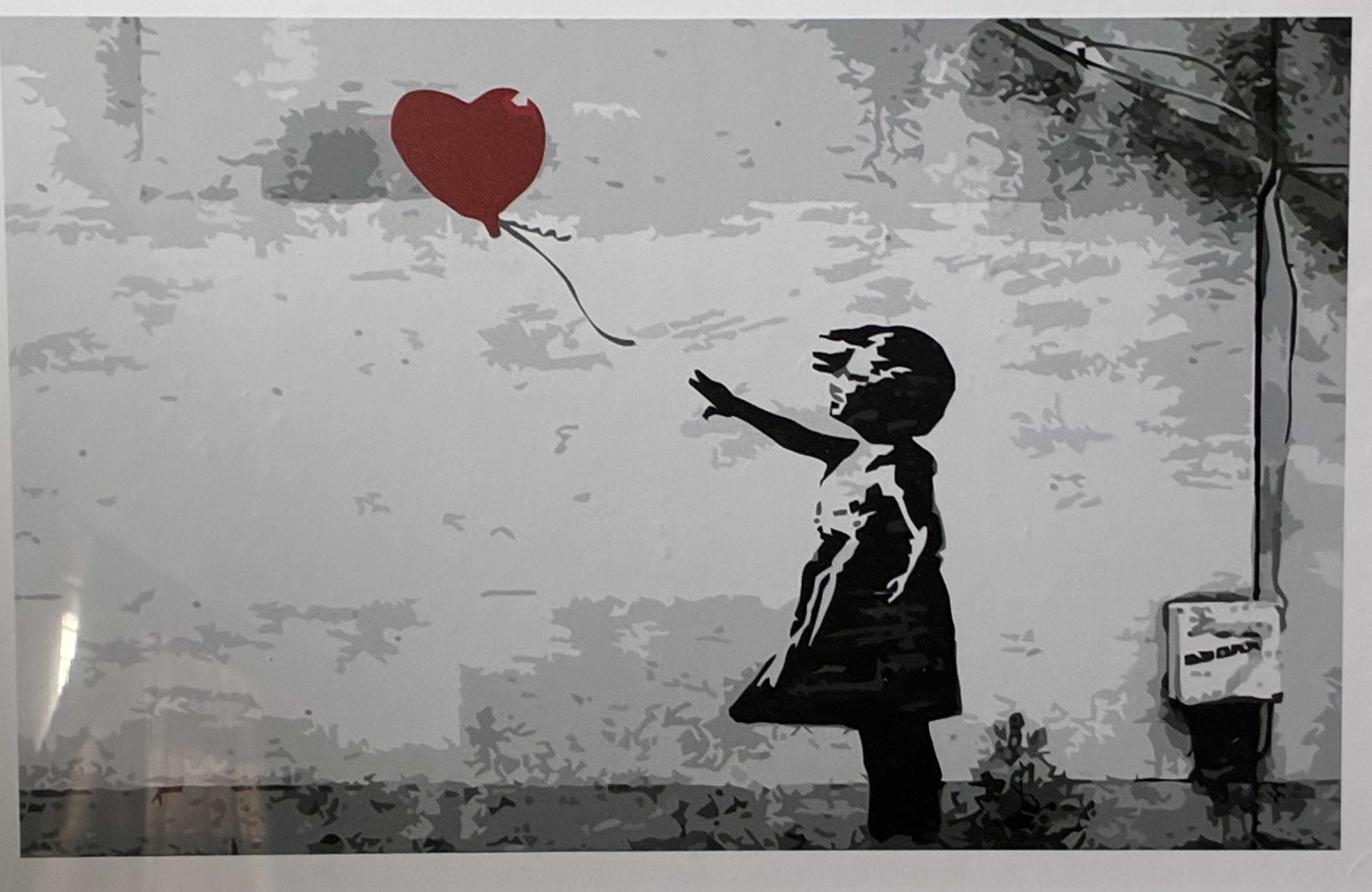 Photo 1 of GIRL WITH BALOON BY BANKSY FRAMED ARTWORK 20” X 14”