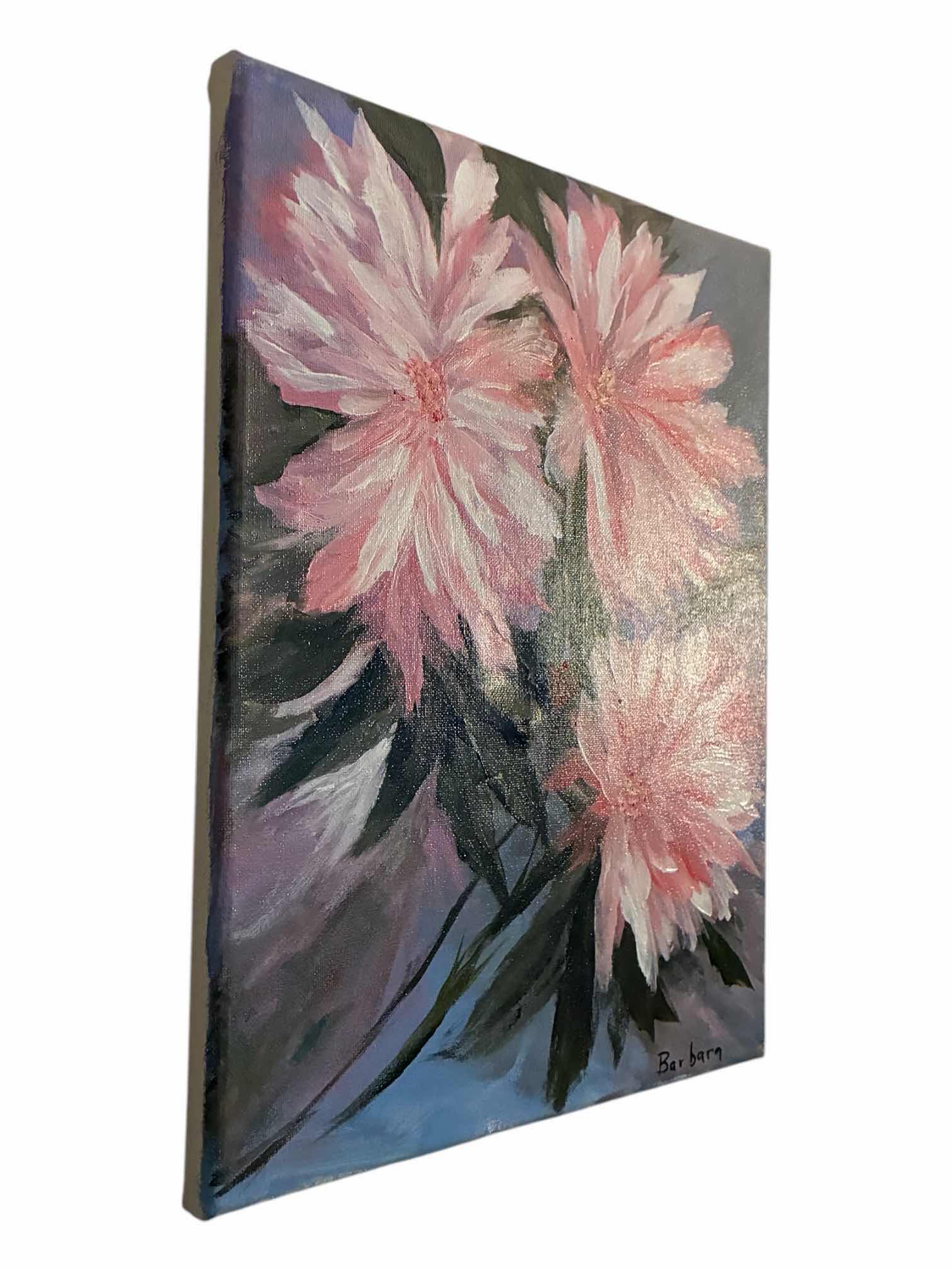 Photo 1 of FLORAL PAINTING CANVAS ARTWORK BY BARBARA 11” X 14”