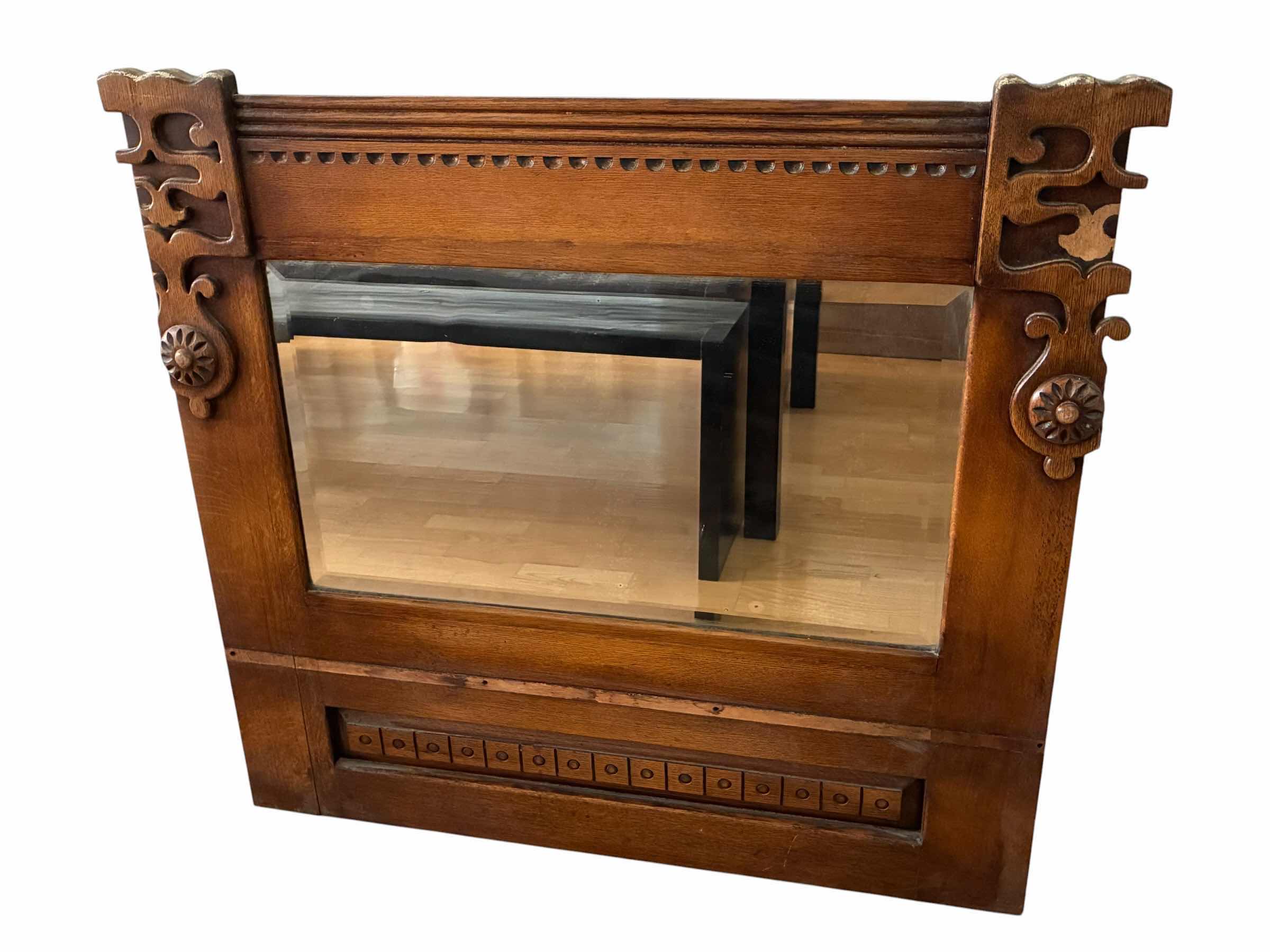 Photo 1 of ANTIQUE SOLID WOOD FRAMED MIRROR 40“ X 36“