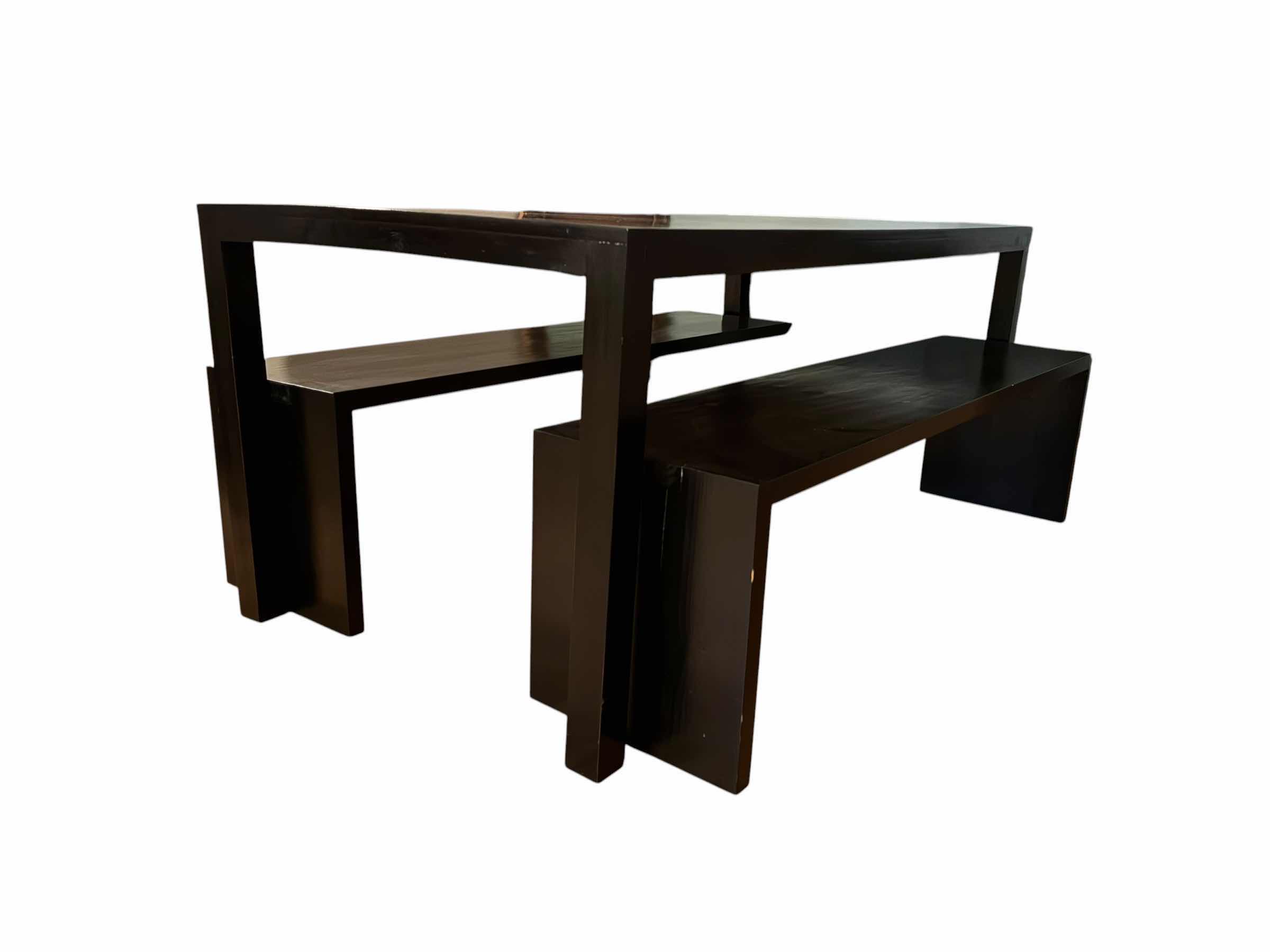Photo 1 of NORTH AMERICAN FURNITURE 6’ BLACK FINISH SOLID WOOD BENCH DINING SET $1310