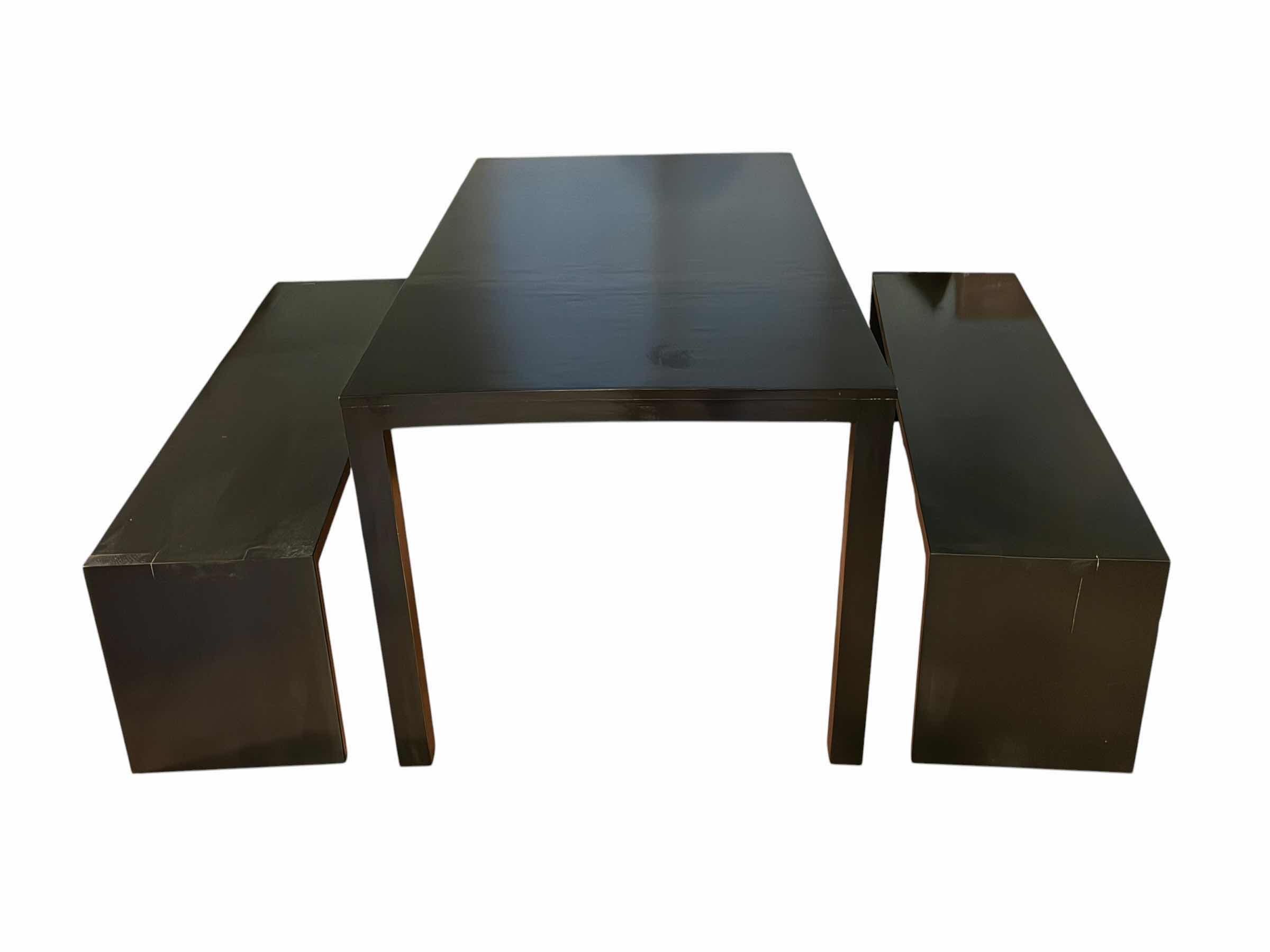 Photo 1 of NORTH AMERICAN FURNITURE 6’ BLACK FINISH SOLID WOOD BENCH DINING SET $1310