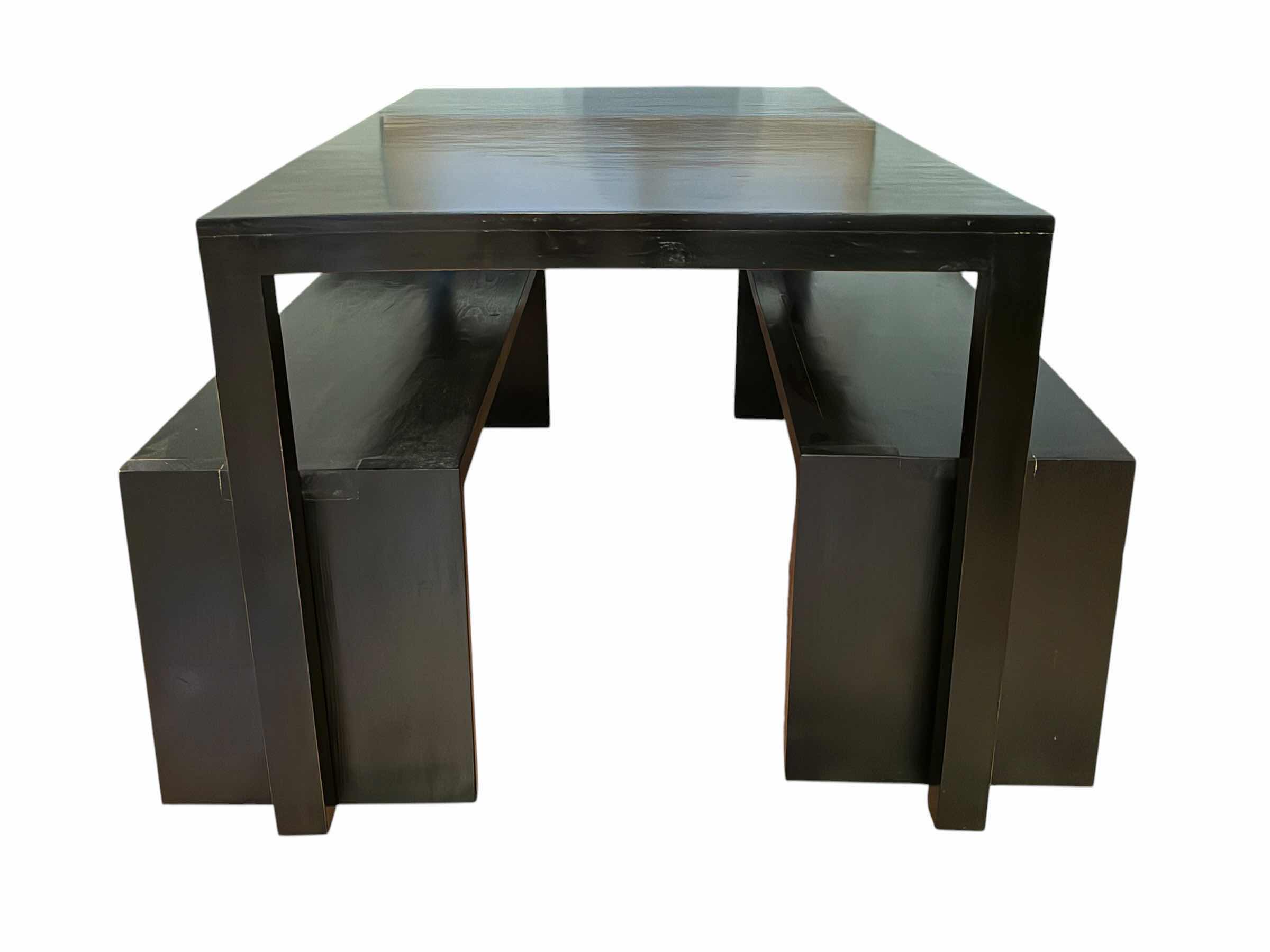 Photo 1 of NORTH AMERICAN FURNITURE 6’ BLACK FINISH SOLID WOOD BENCH DINING SET $1310