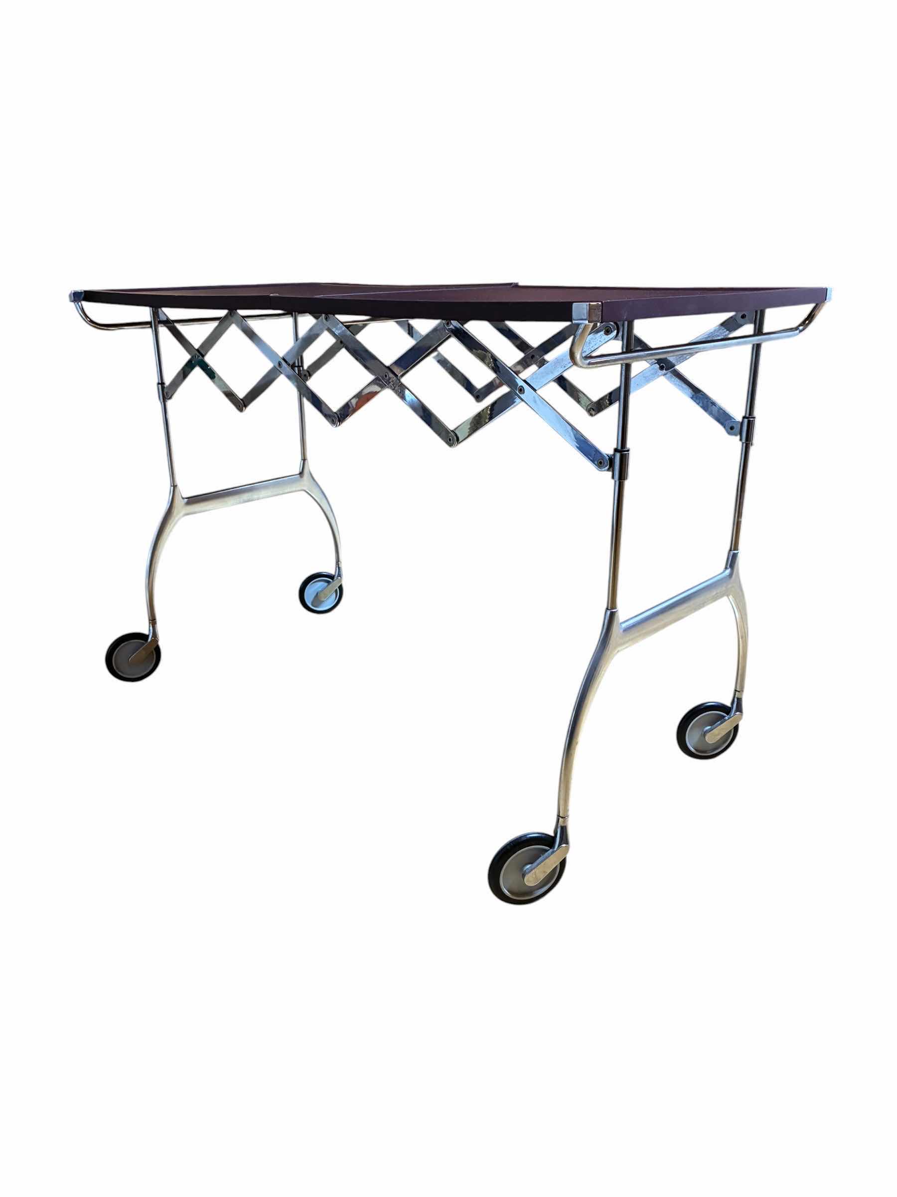 Photo 1 of KARTELL DARK PURPLE & CHROME TRANSITIONAL ROLLING TABLE 19.5“/39” X 21“ H27“