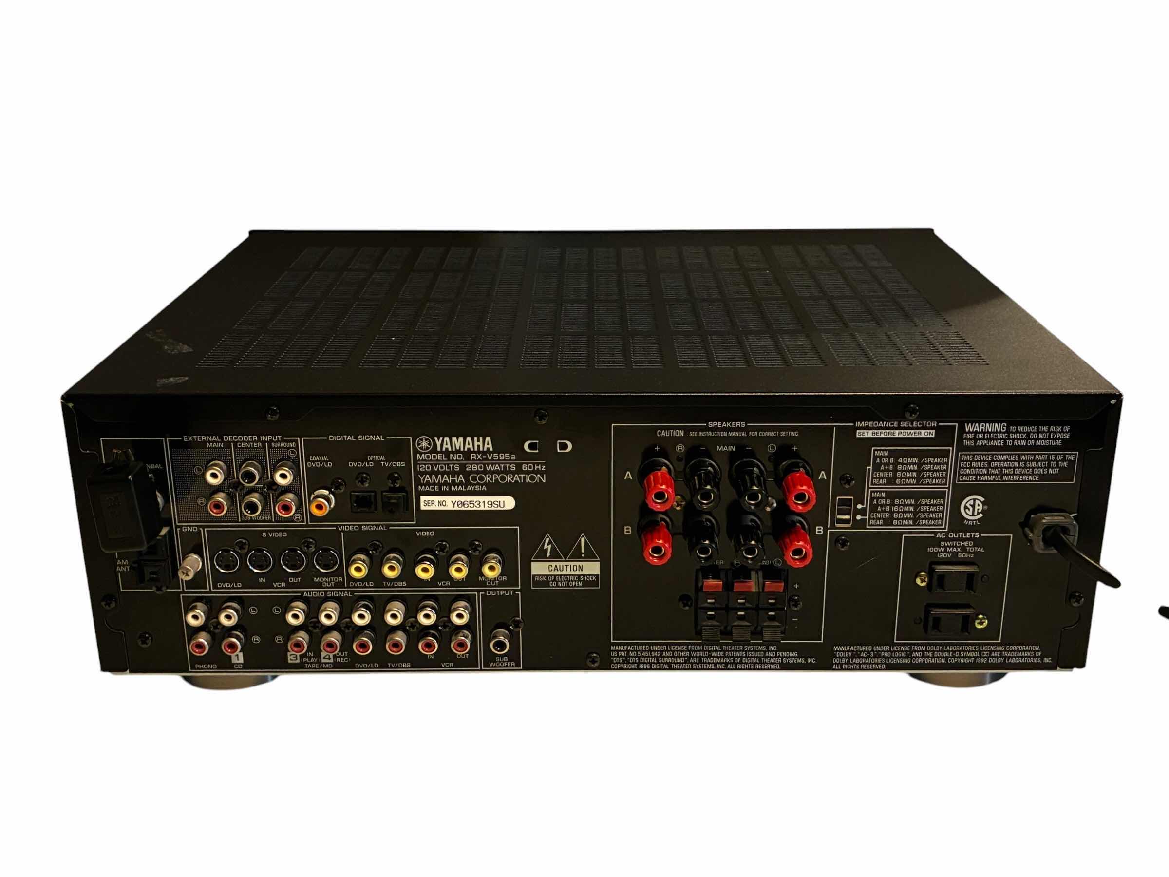 Photo 1 of YAMAHA NATURAL SOUND AV RECEIVER W REMOTE RX-V595A $200