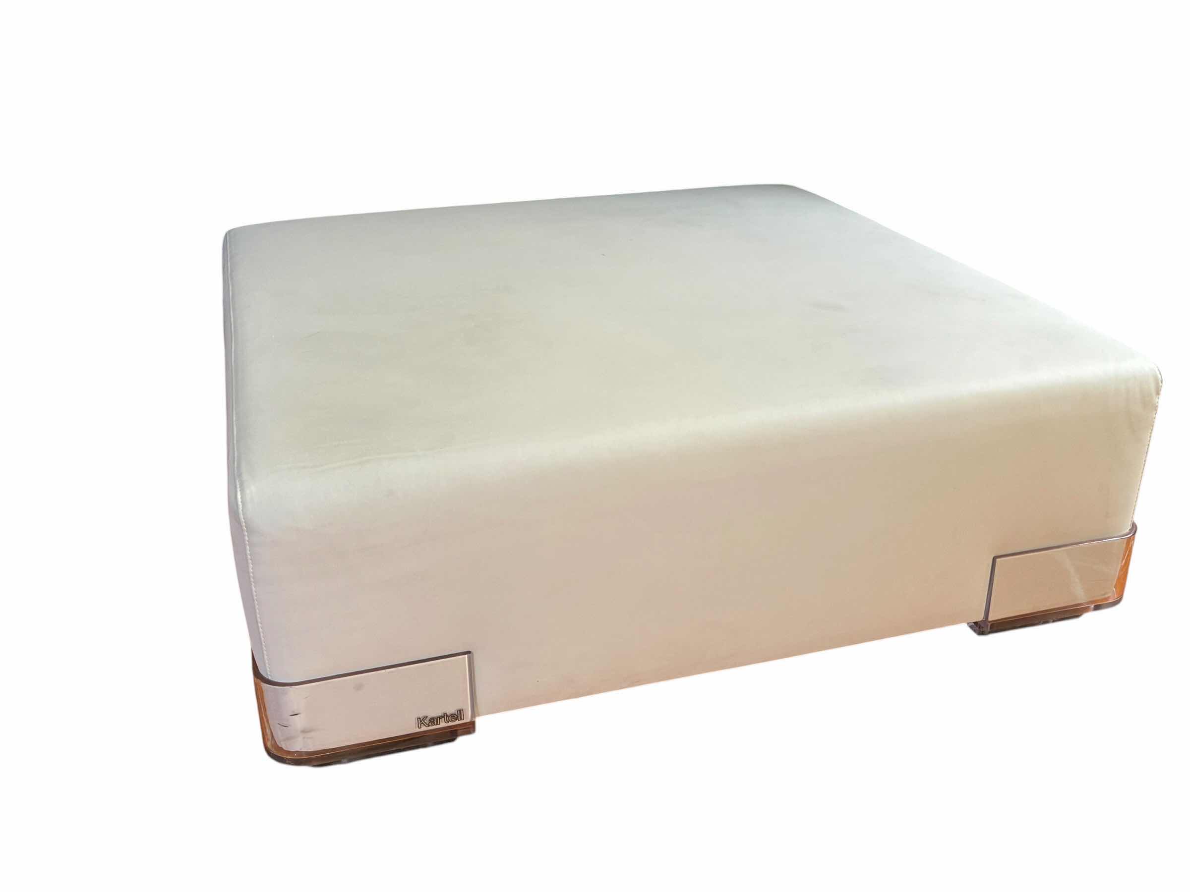 Photo 1 of KARTELL OFF-WHITE LEATHER OVERSIZED OTTOMAN COFFEE TABLE 35” X 35” H12”