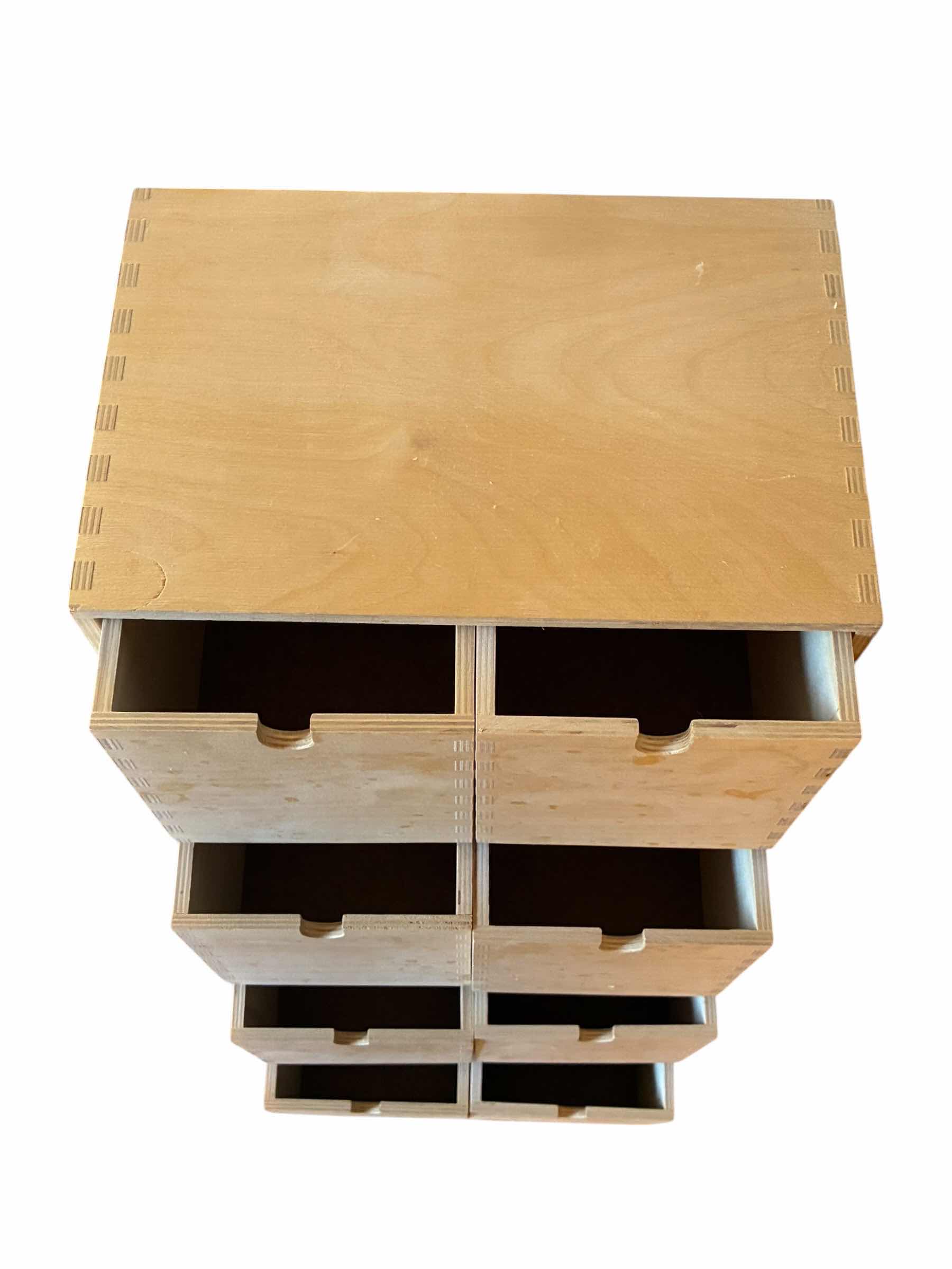 Photo 1 of NATURAL WOOD 8-DRAWER ORGANIZER 12“ X 8“ H27“