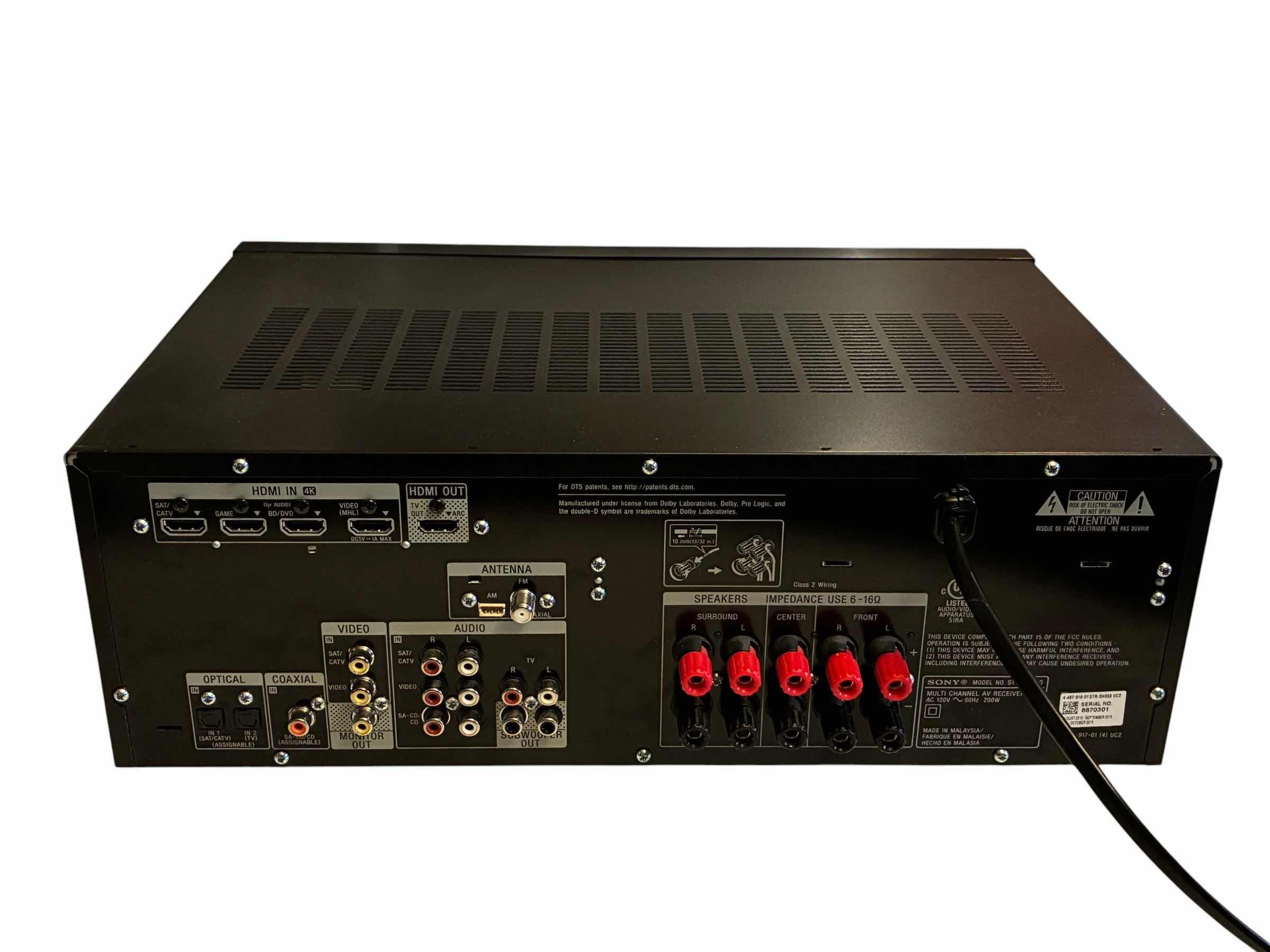 Photo 1 of SONY MULTI-CHANNEL AV RECEIVER STR-DH550