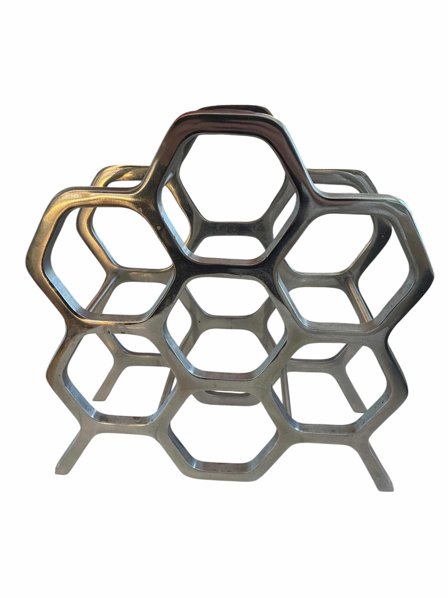 Photo 1 of STAINLESS STEEL HEX 7 WINE BOTTLE TABLE TOP RACK