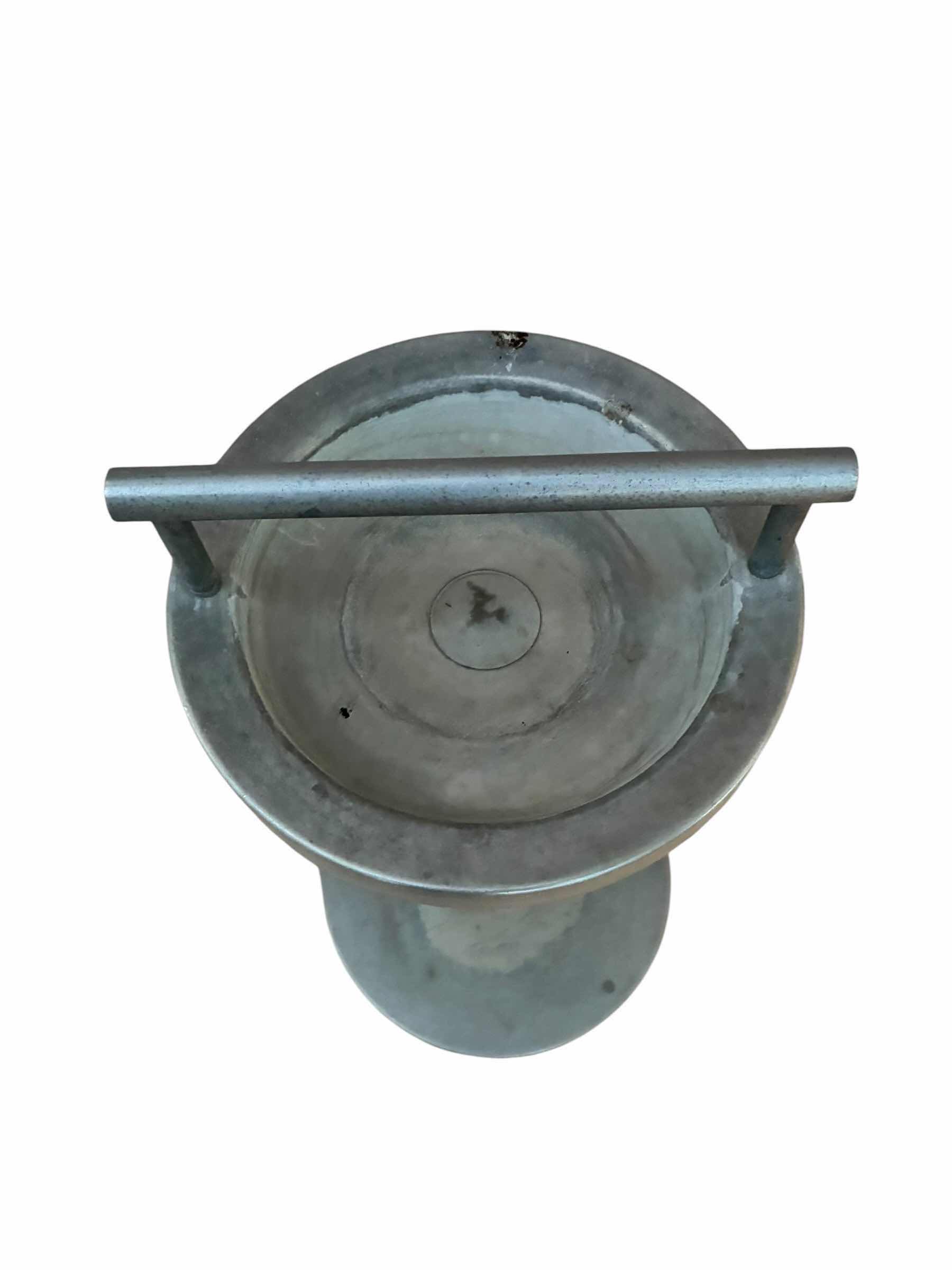 Photo 1 of VINTAGE BRUSHED STEEL FLOOR ASHTRAY 12” X 24”