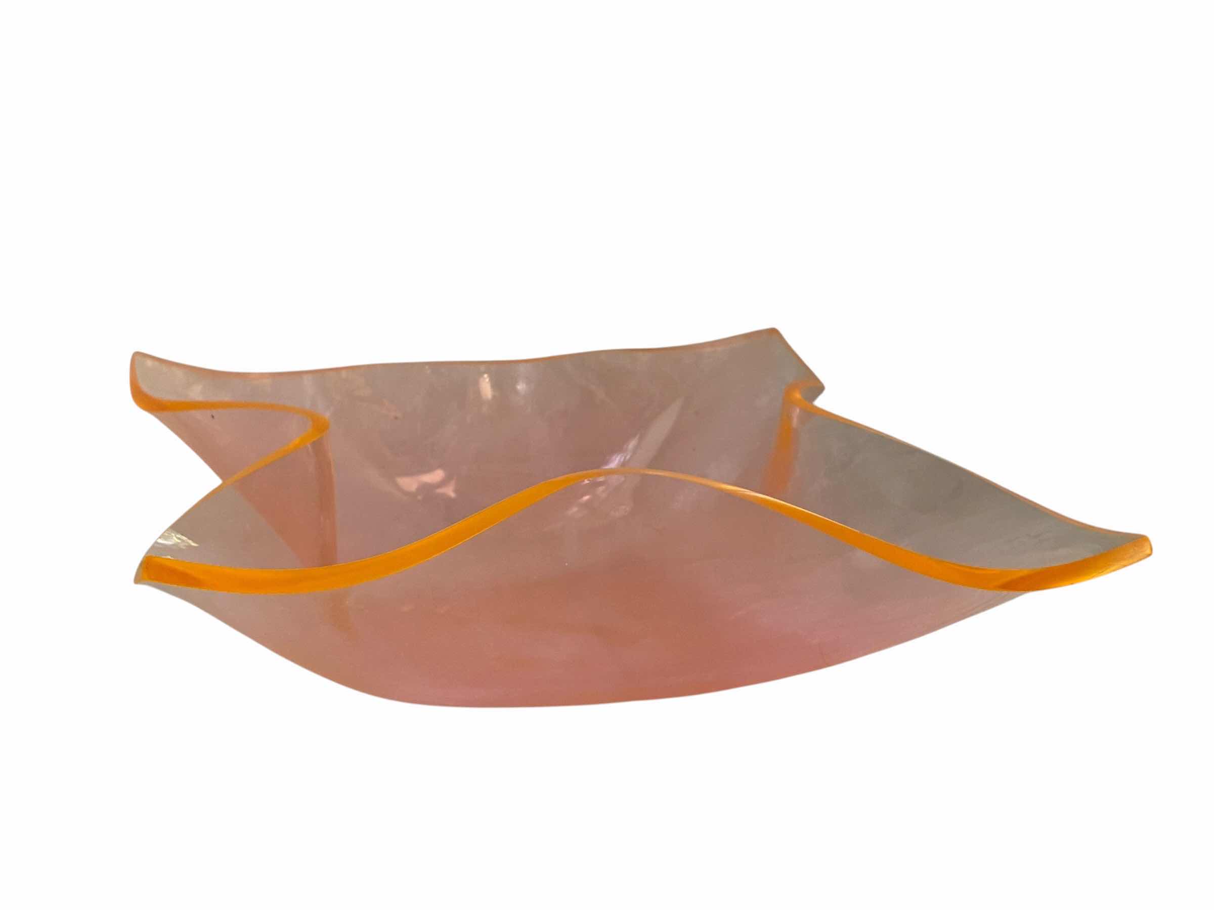 Photo 1 of PINK/ORANGE TINTED ACRYLIC STAR SCULPTED 16” DECORATIVE BOWL