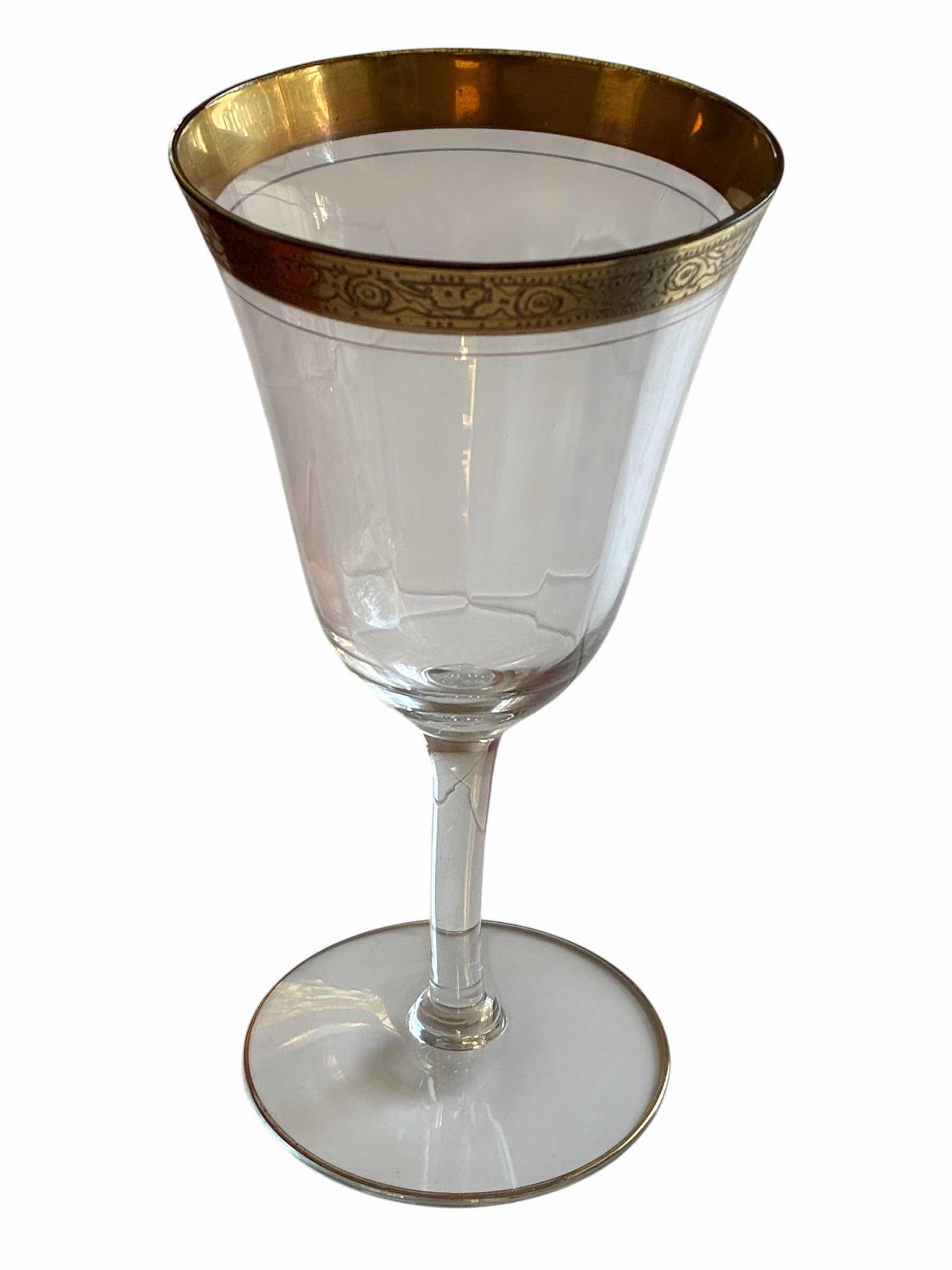 Photo 1 of CRISTAL D’ARQUES 12PC GOLD TRIM 25CL & 17.5CL LONGCHAMP WINE GLASS SET
