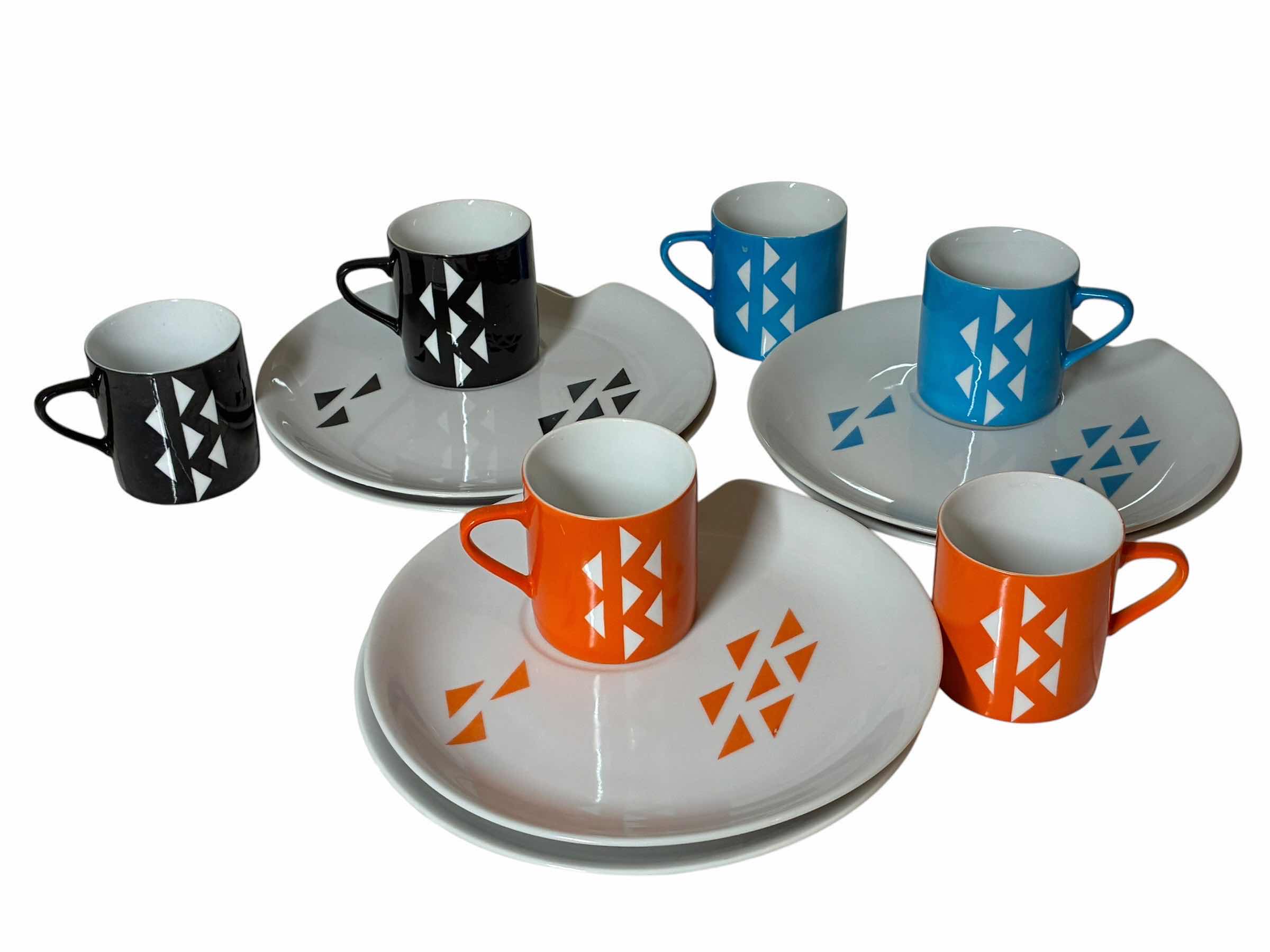 Photo 1 of MULTICOLORED DOMINO DESIGN 12PC LUNCHEON DISH SET
