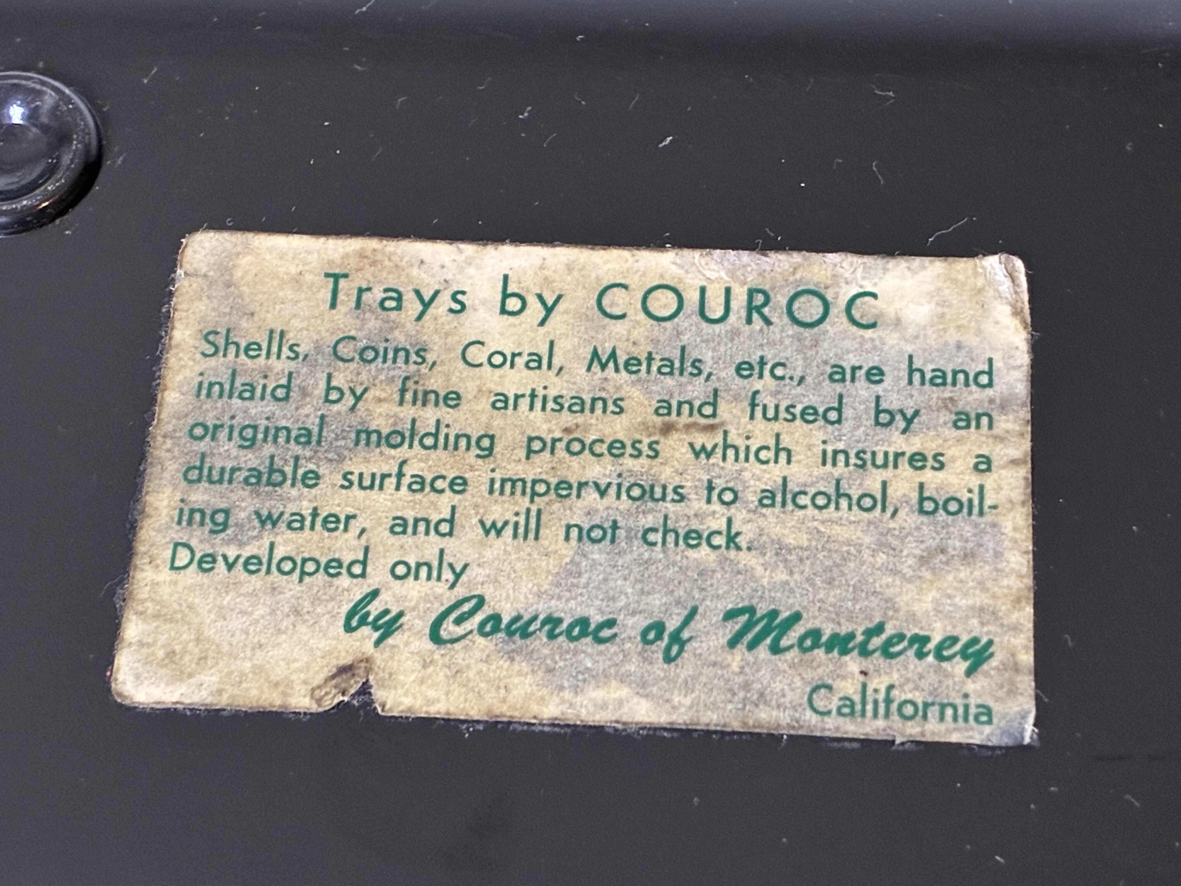 Photo 1 of COUROC BY MONTEREY HAND INLAID COIN DECORATIVE TRAY 18” X 13”
