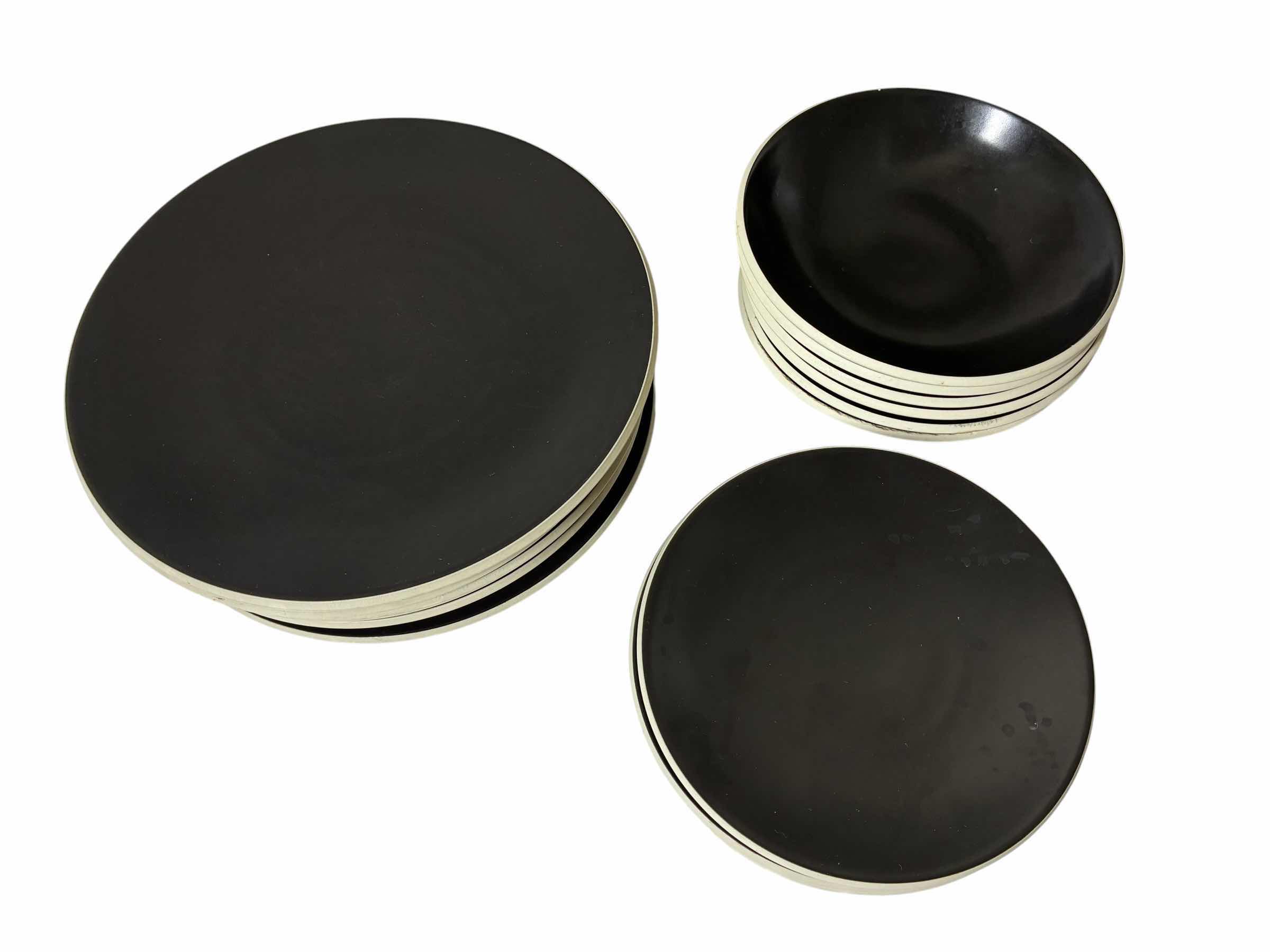 Photo 1 of SASAKI 16PC COLORSTONE MATTE BLACK PLATES & BOWL SET W FURIO HOME THAILAND MATTE BLACK SALAD BOWL