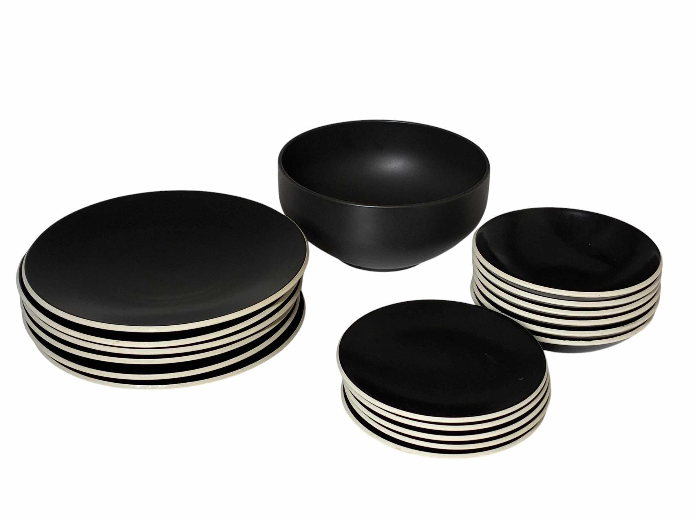 Photo 1 of SASAKI 16PC COLORSTONE MATTE BLACK PLATES & BOWL SET W FURIO HOME THAILAND MATTE BLACK SALAD BOWL