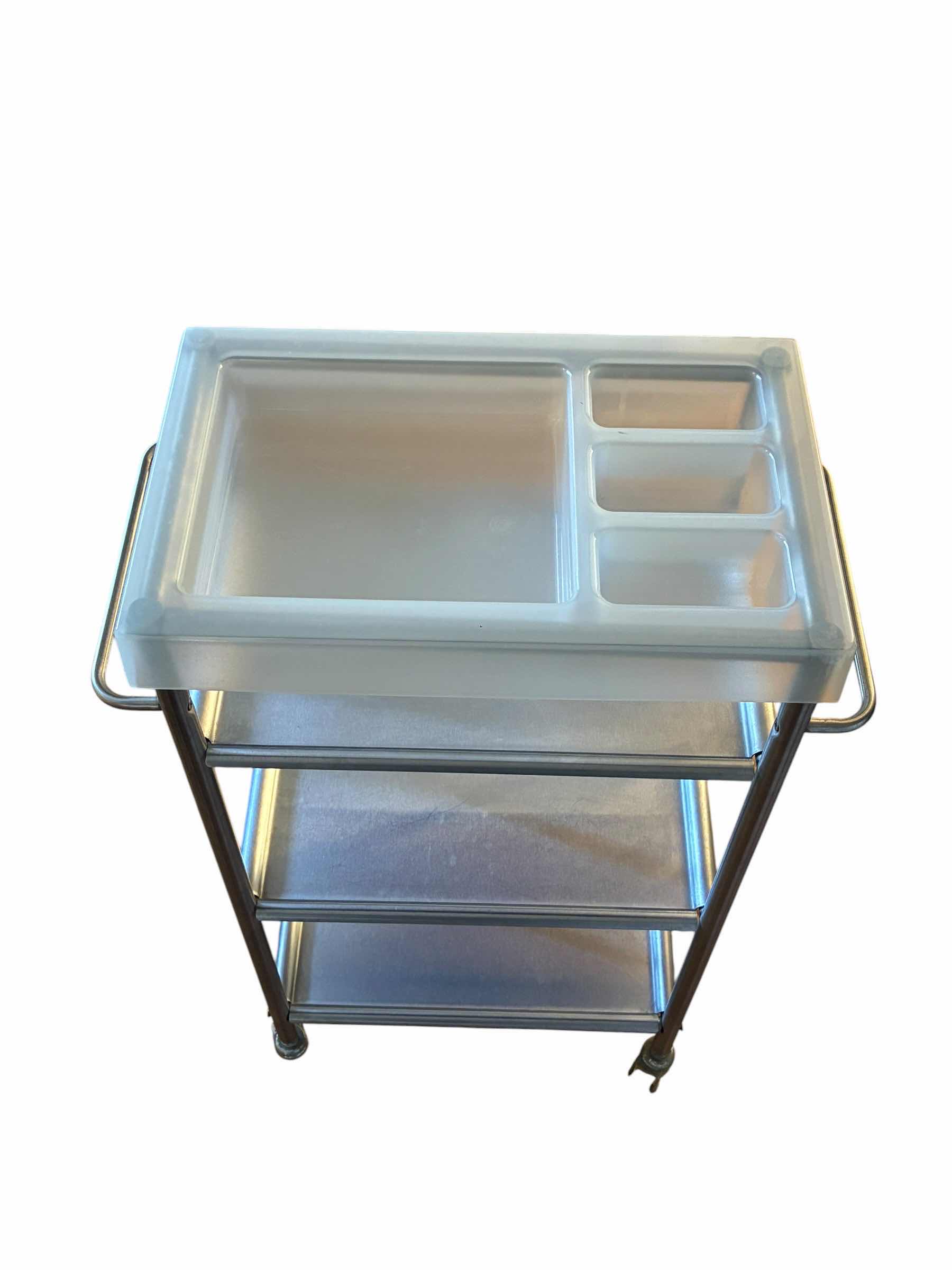 View 3 of IKEA K.HAGBERG STAINLESS STEEL 3-TIER ROLLING SERVER CART 19“ X 10“ X 30“