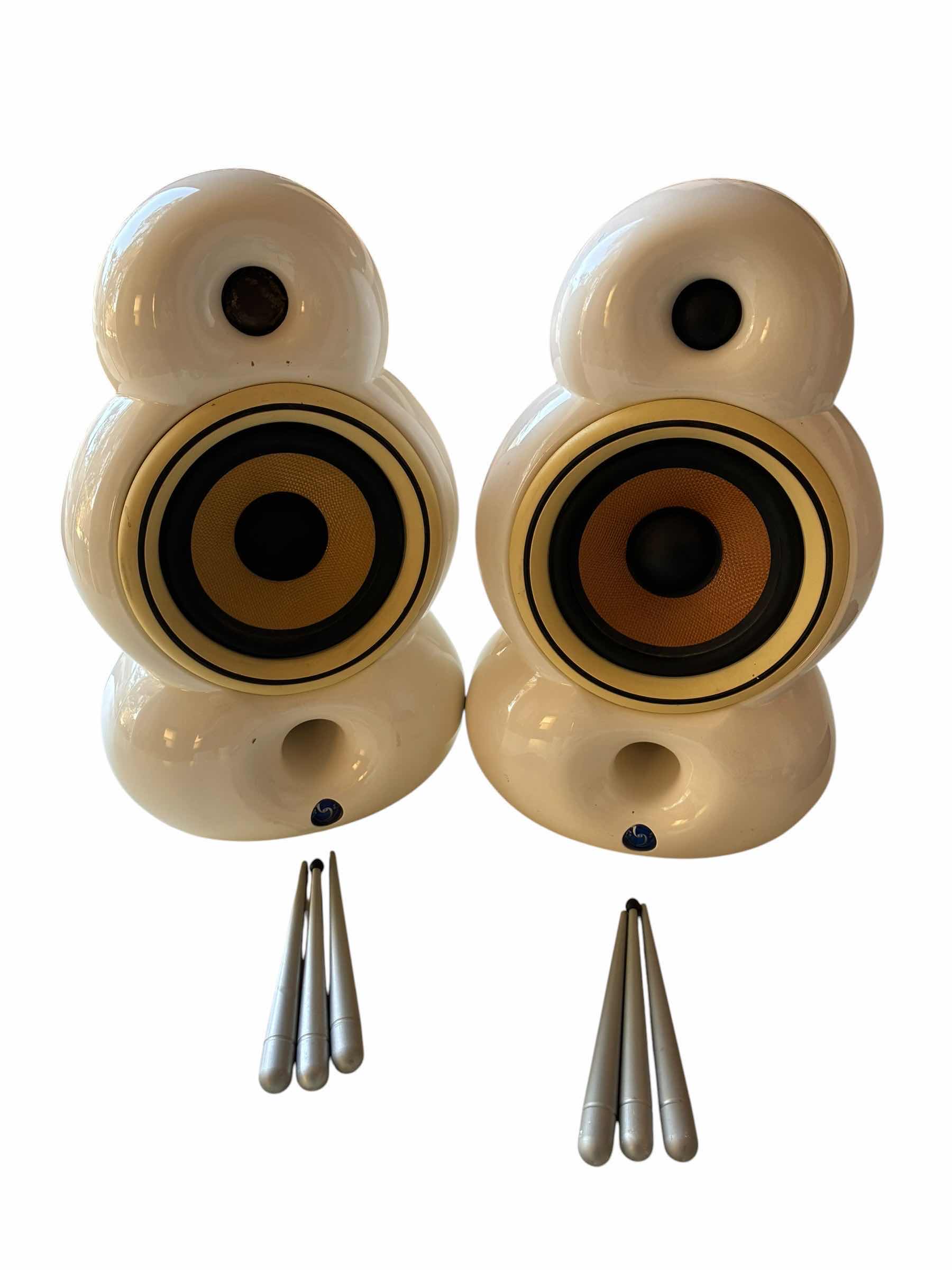 View 1 of BLUE ROOM WHITE BUBBLED LOUDSPEAKERS W BRUSHED STEEL LEGS (6)