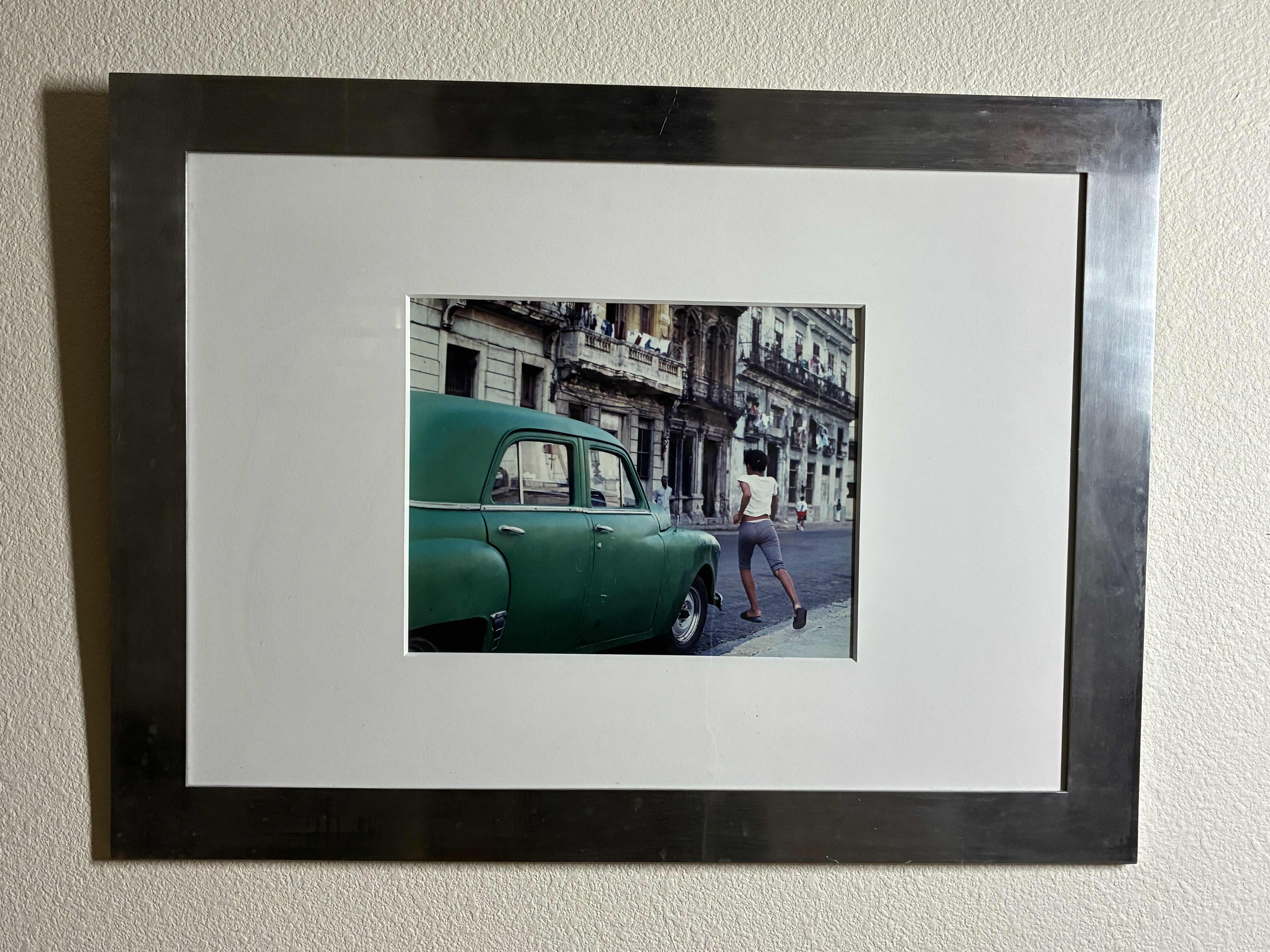 Photo 1 of GREEN CLASSIC CAR INNER CITY FRAMED PHOTOGRAPH ARTWORK 31“ X 23“