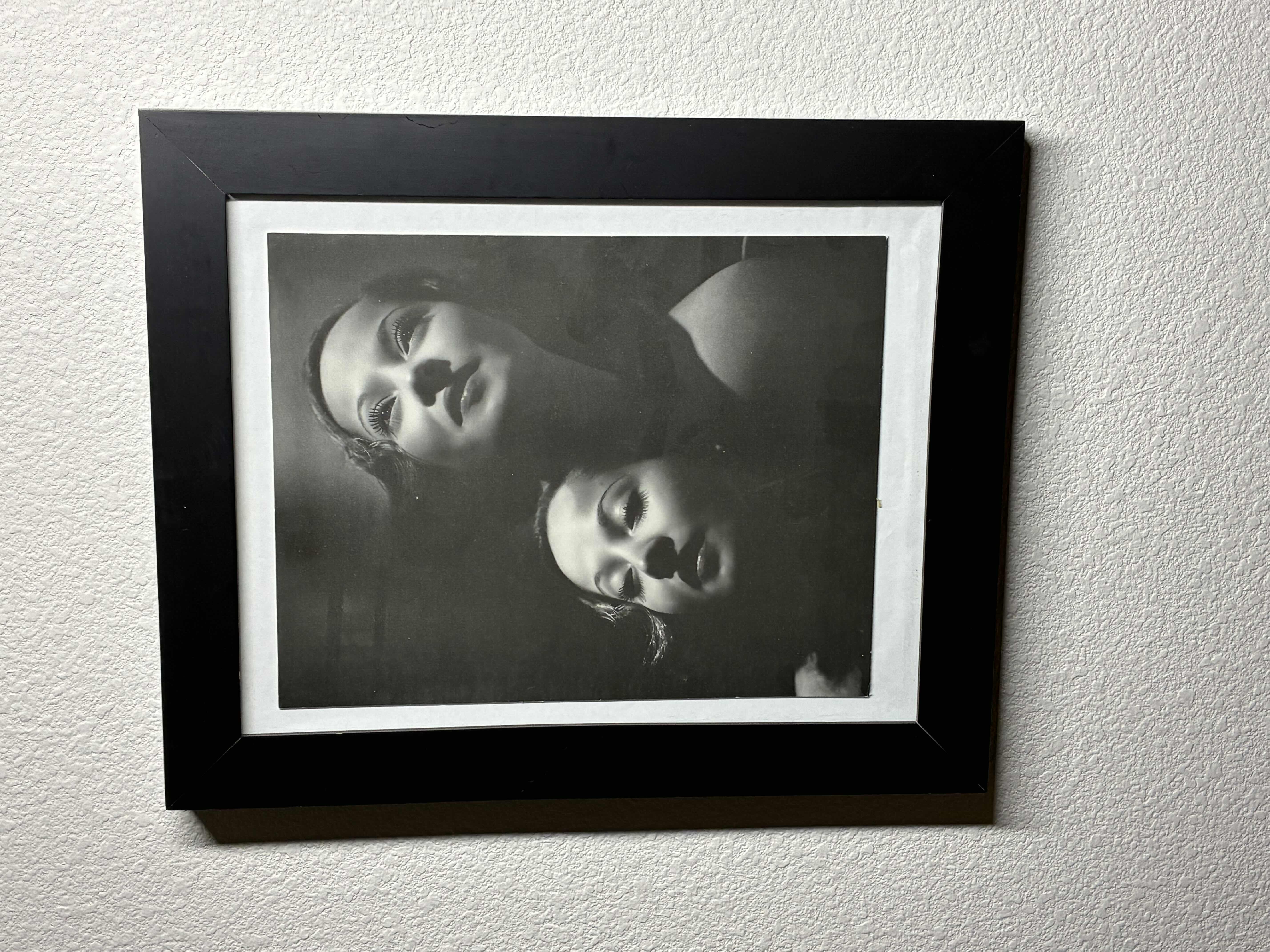 Photo 1 of LATIN FEMALE MODEL BLACK & WHITE LITHOGRAPH FRAMED PHOTOGRAPH 13.5” X 16.5”