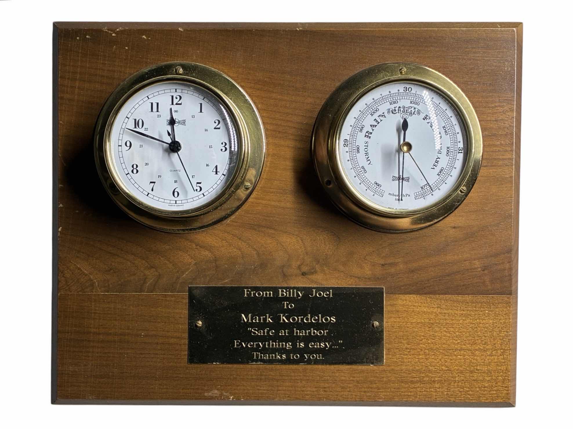 Photo 1 of FROM BILLY JOEL TO MARC KORDELOS “ SAFE AT HARBOR EVERYTHING IS EASY…” THANKS TO YOU STOCK BURGER GAUGE WOOD PLAQUE 12” X 10”