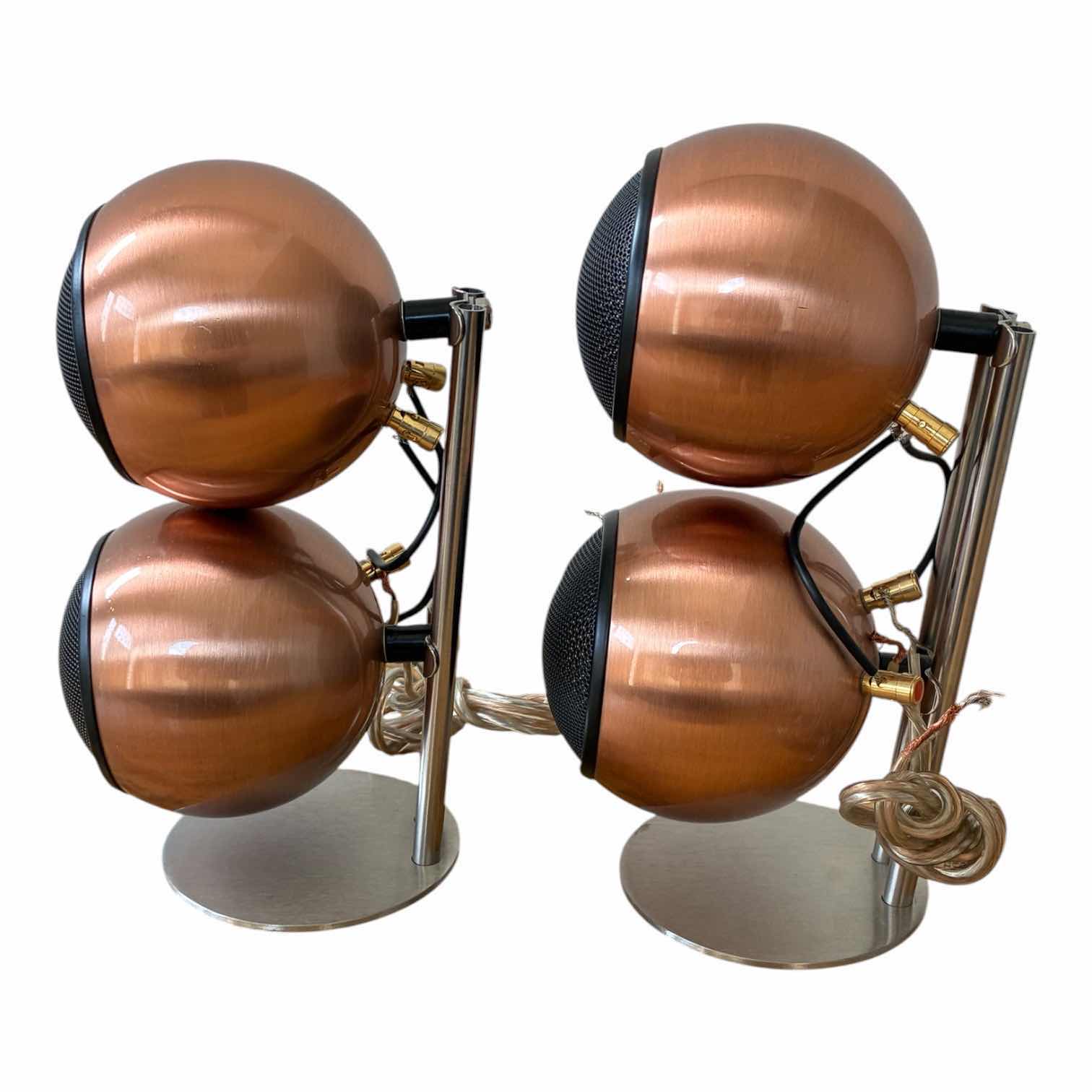 Photo 1 of MOD2 COPPER SPHERE BRUSHED STEEL STAND DESKTOP SPEAKERS H9”