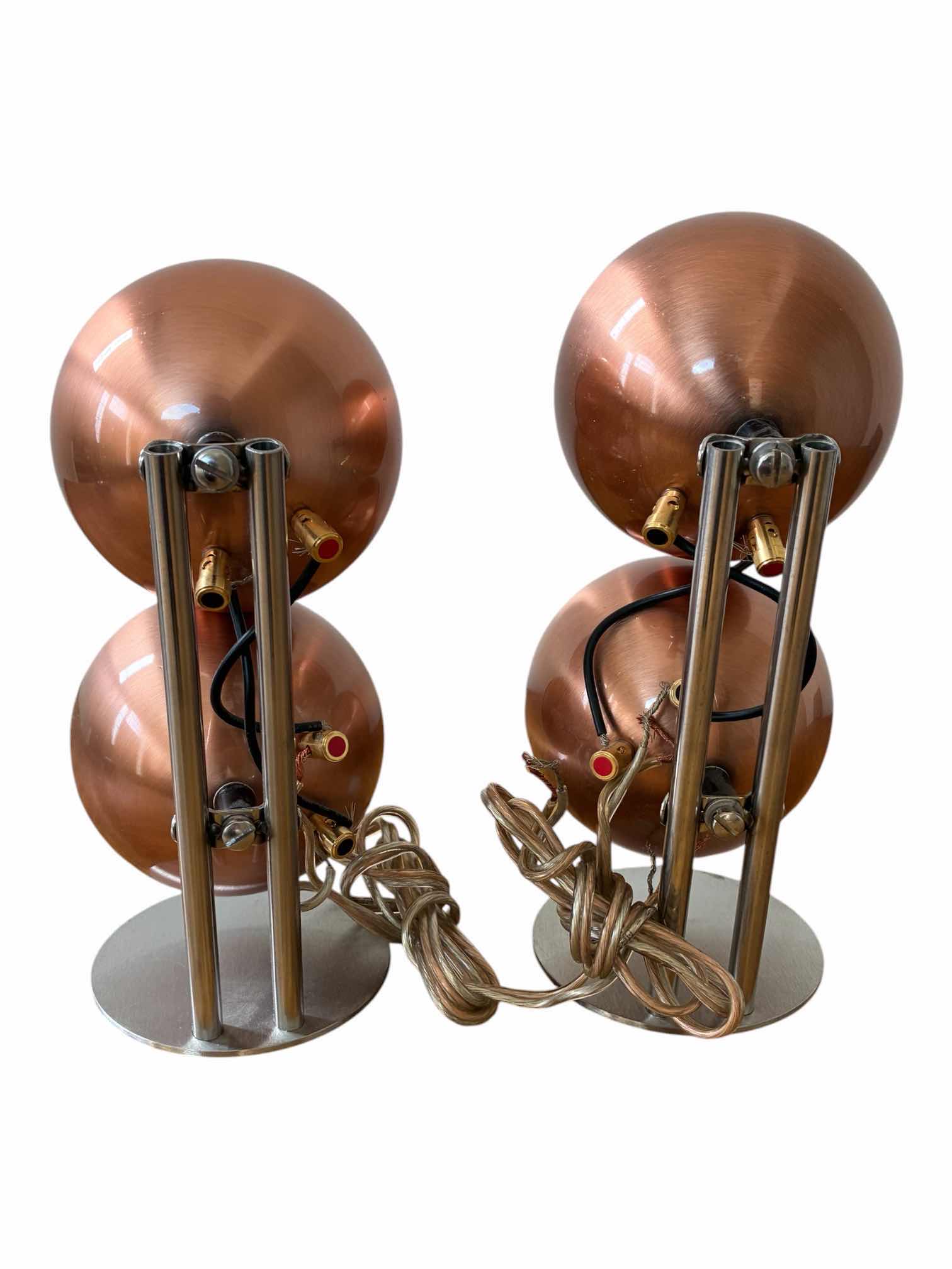 Photo 1 of MOD2 COPPER SPHERE BRUSHED STEEL STAND DESKTOP SPEAKERS H9”