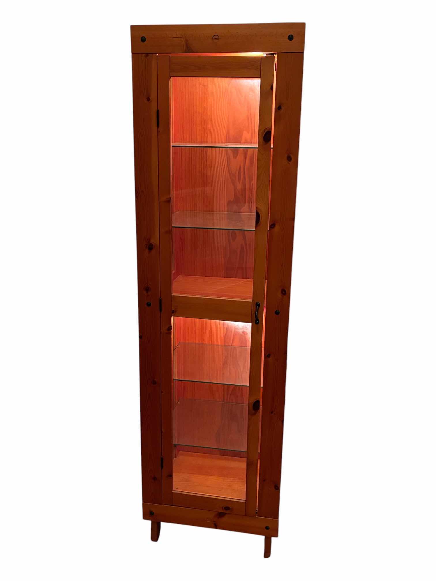 Photo 1 of IKEA HEMNES REDWOOD GLASS DOOR CURIO CABINET